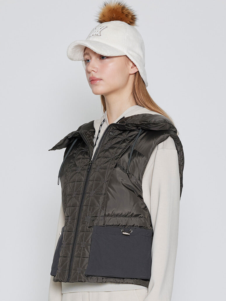 WOMEN WI HIGH NECK DOWN VEST
