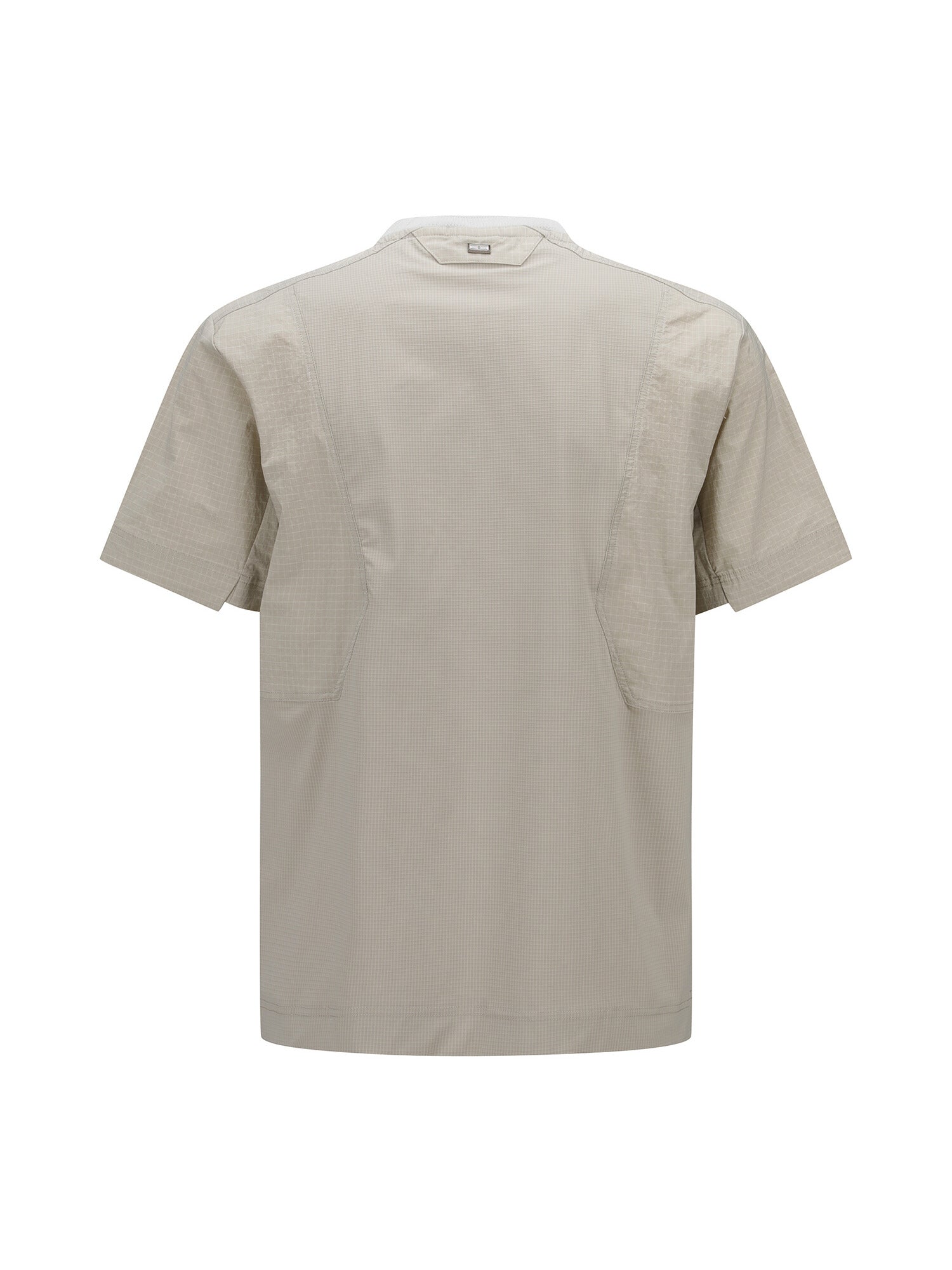 MEN WOOVEN SLEEVE CREW NECK
