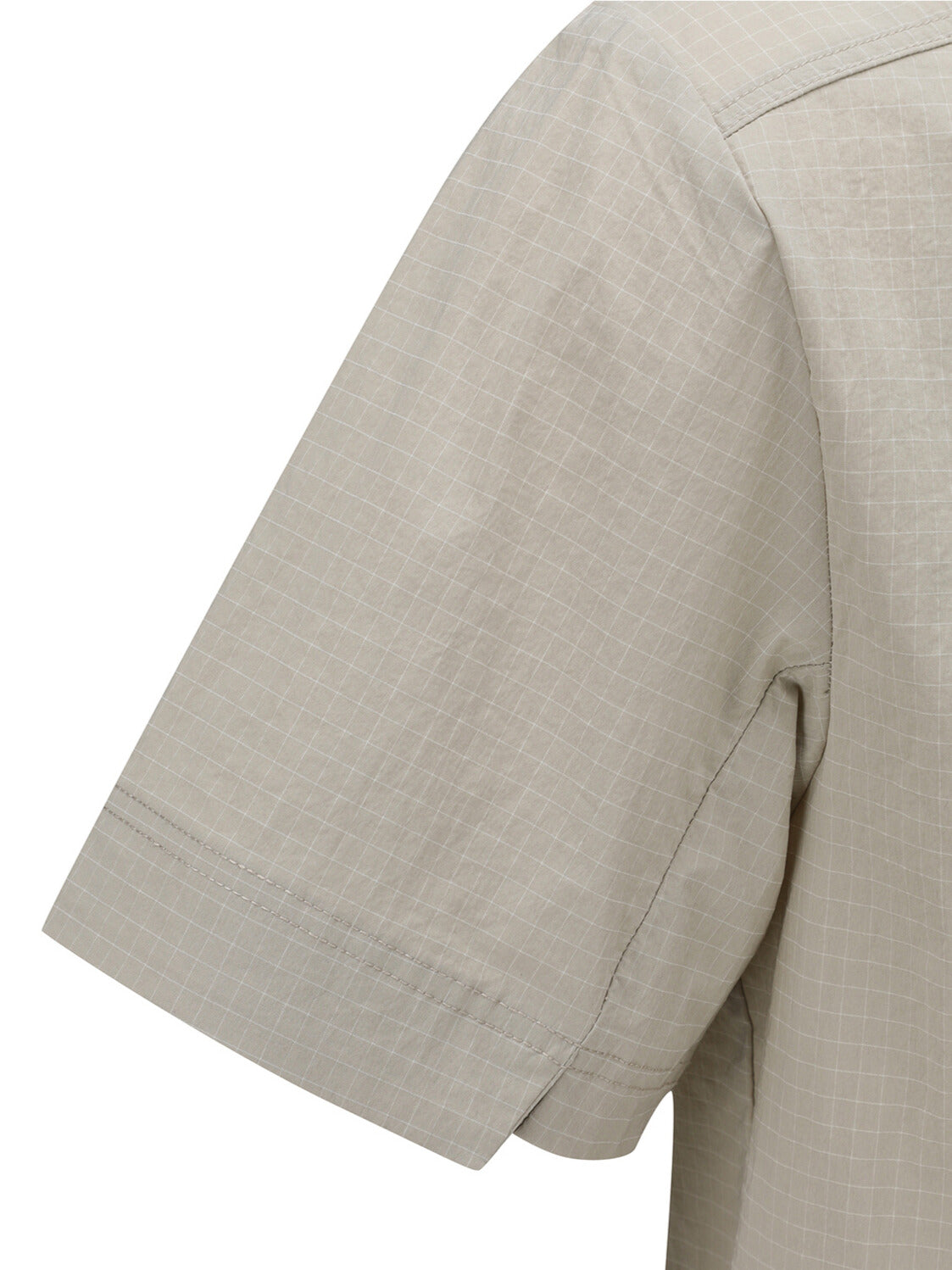 MEN WOOVEN SLEEVE CREW NECK