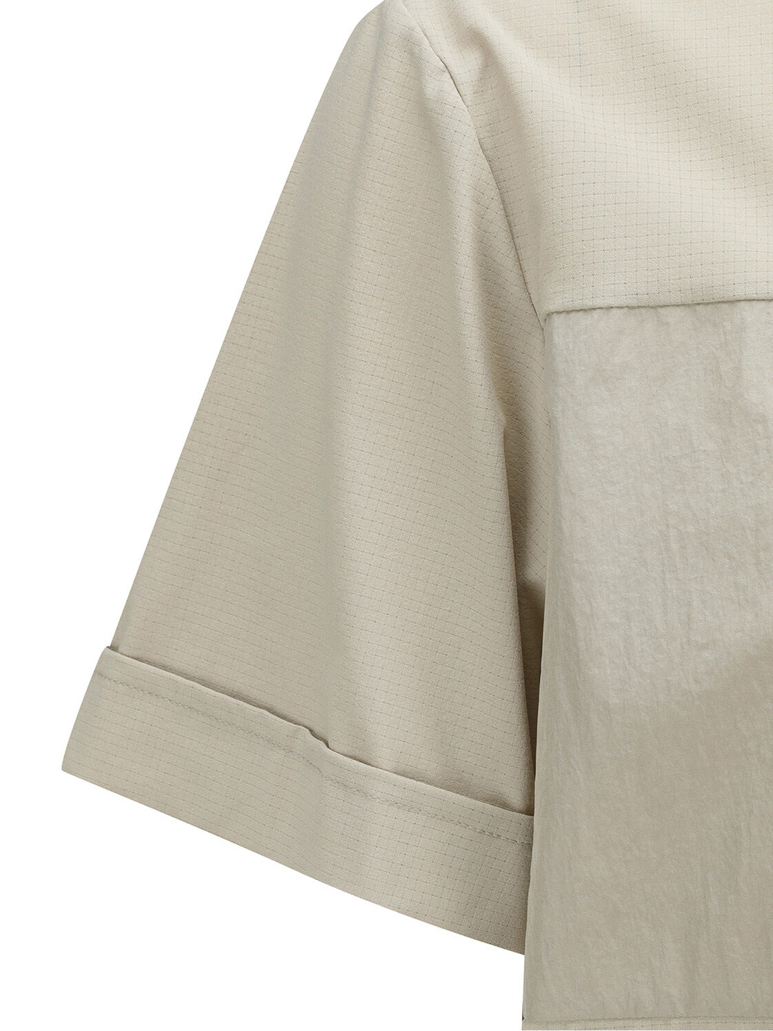 MEN WOOVEN PACTCH POINT SHORT T-SHIRT