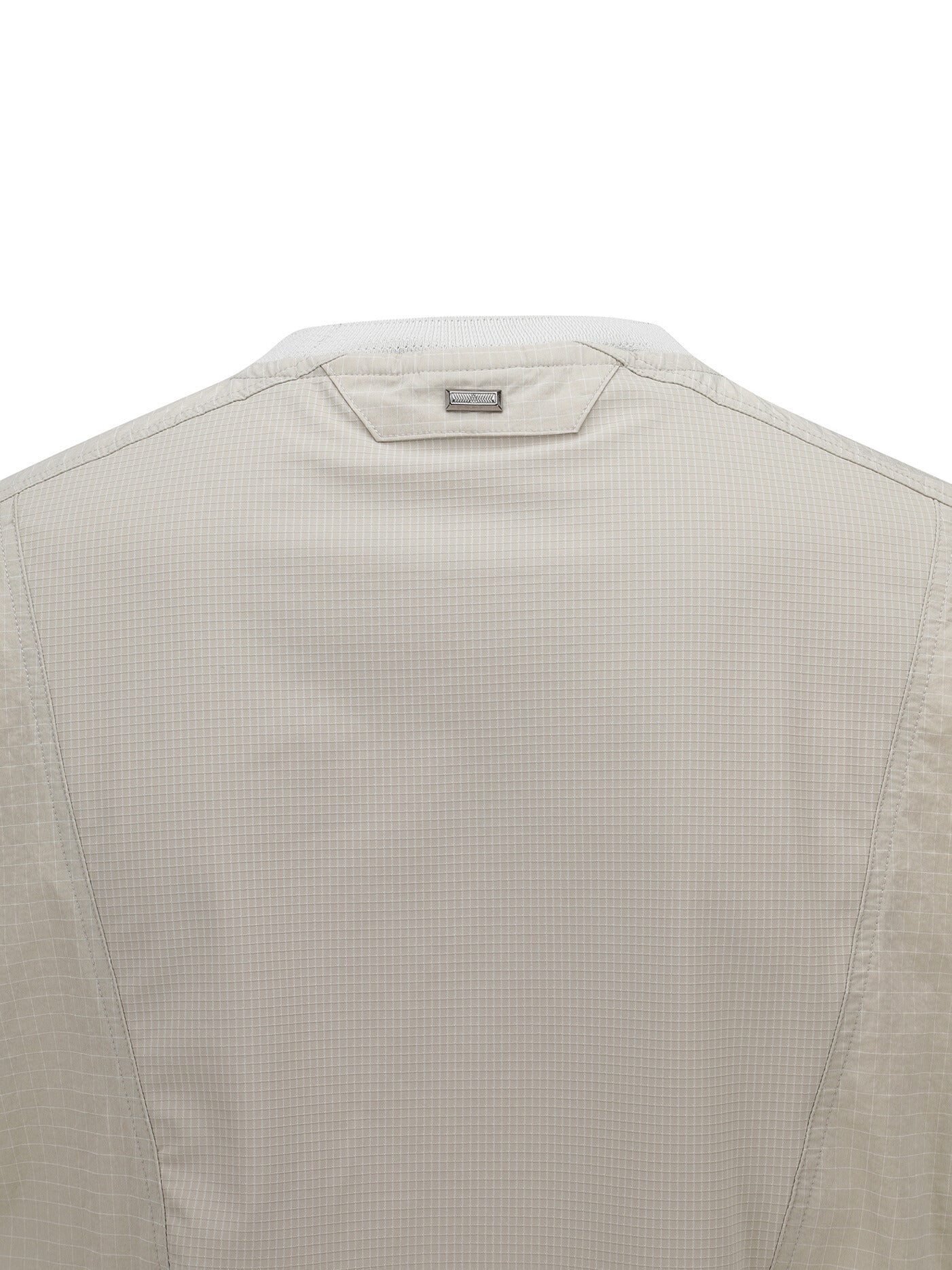 MEN WOOVEN SLEEVE CREW NECK