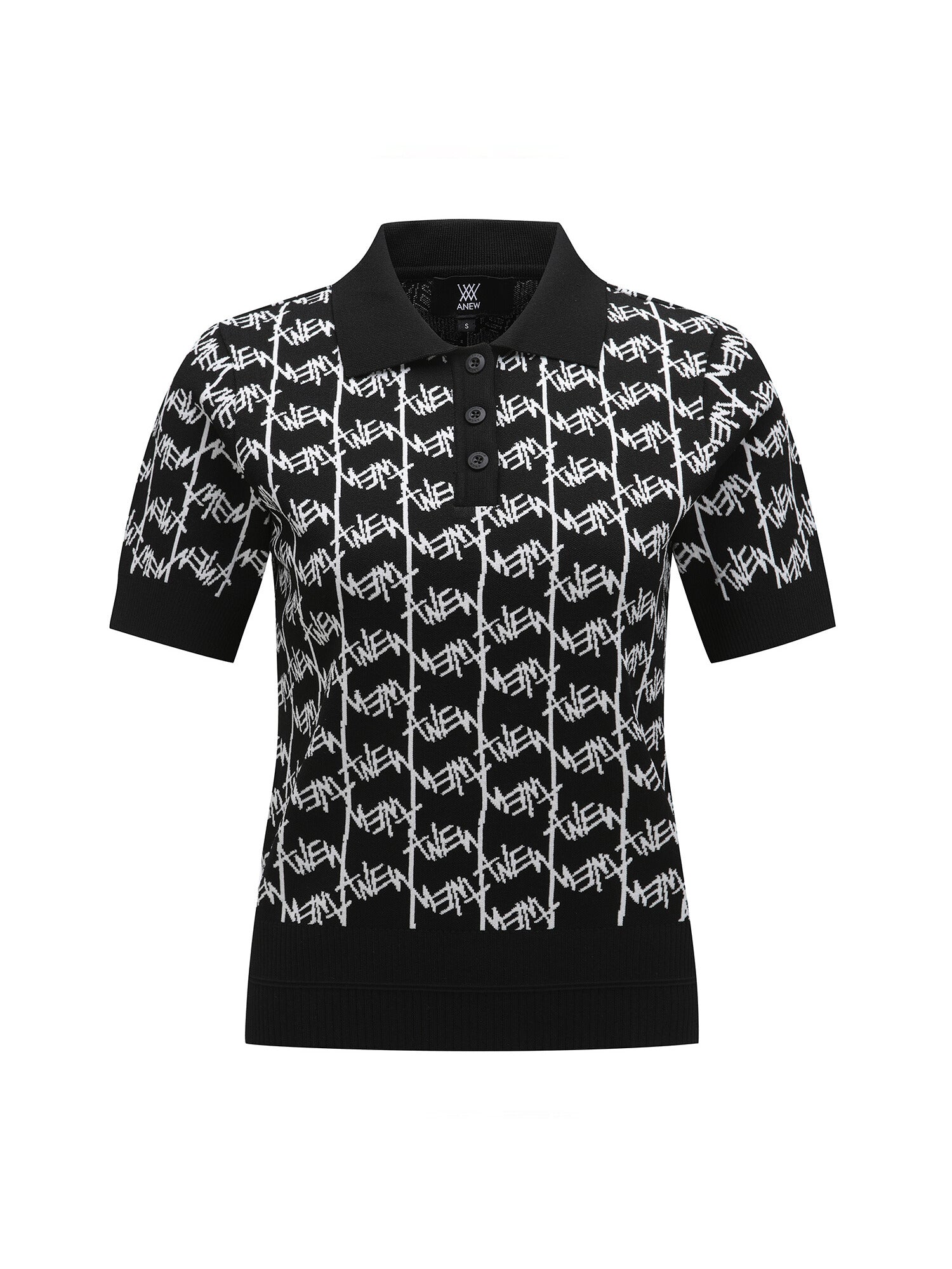 WOMEN SM LOGO PATTERN SHORT SLEEVE SWEATER