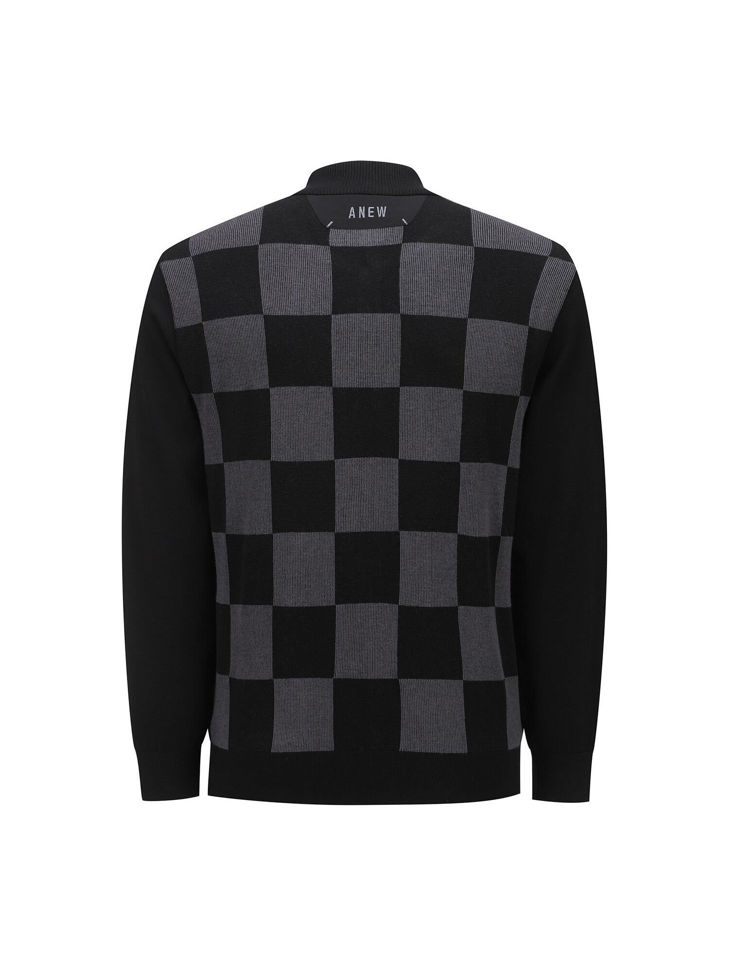 MEN BLACK CHECK BOARD CARDIGAN