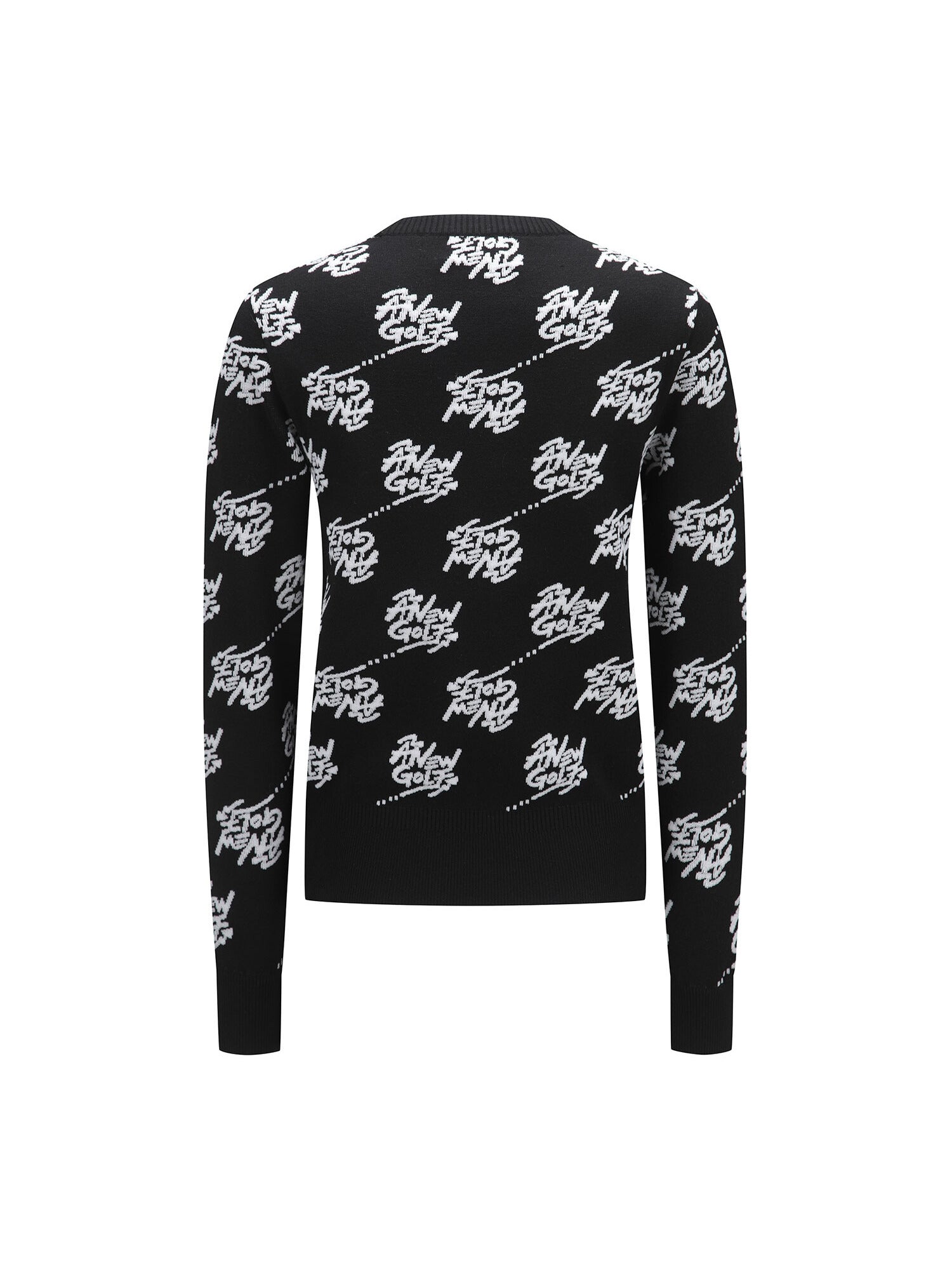 WOMEN LOGO PATTERN JACQUARD PULLOVER