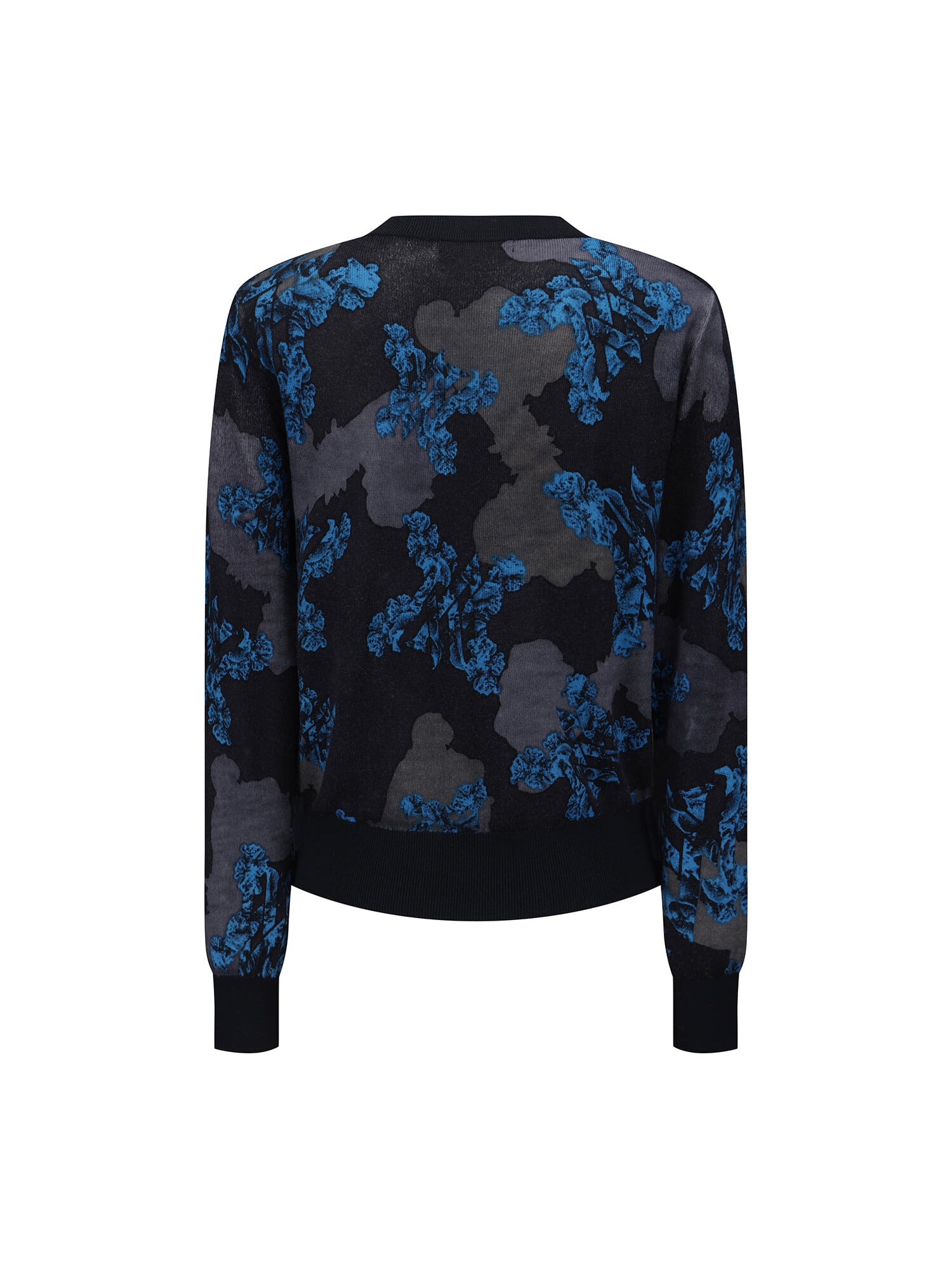 WOMEN FA FLOWER PATTERN KNIT CARDIGAN
