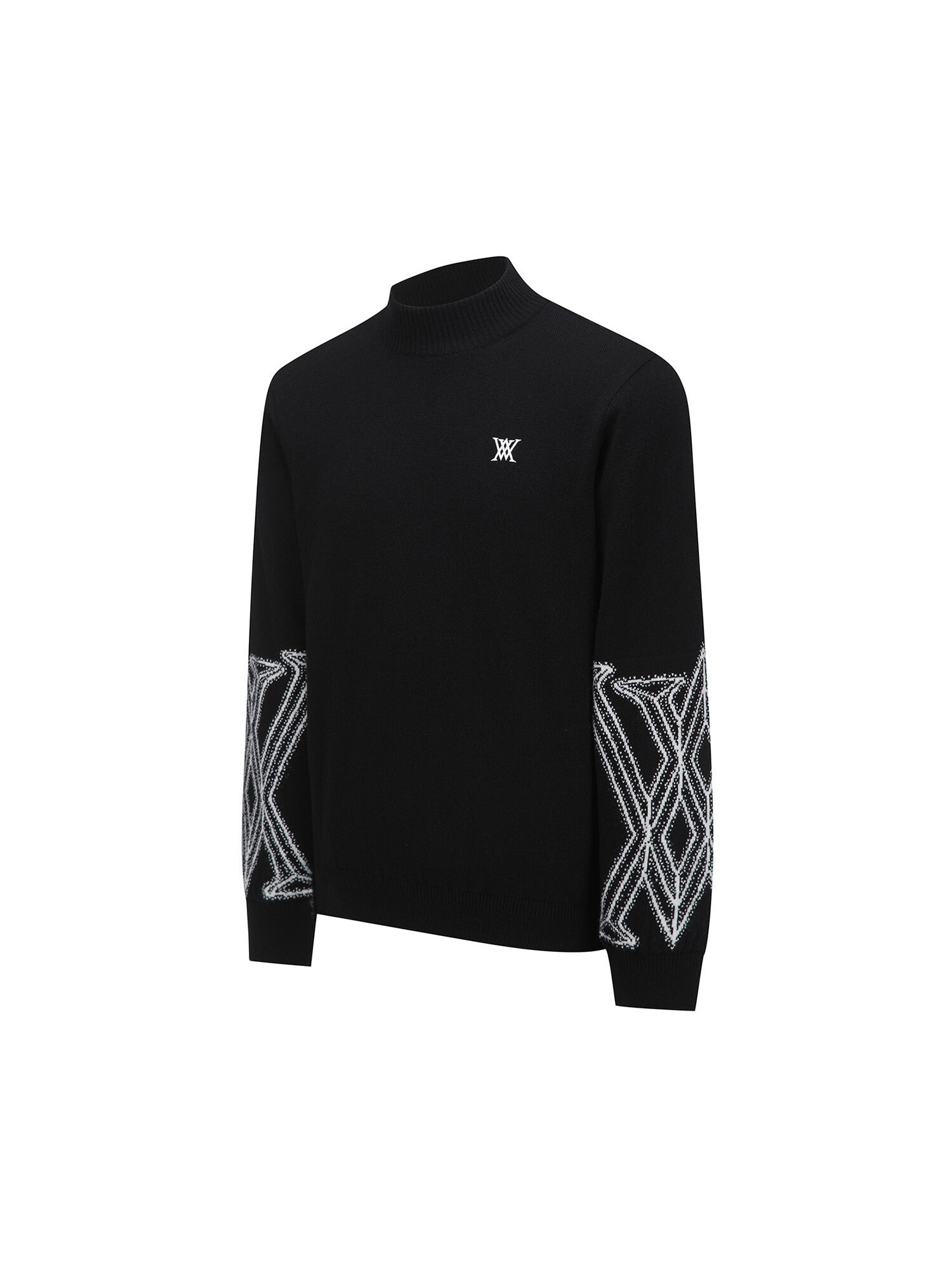 MEN WI FUZZY LOGO POINT SWEATER