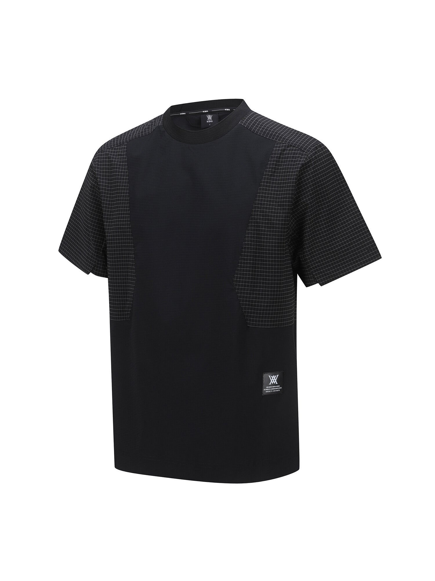MEN WOOVEN SLEEVE CREW NECK