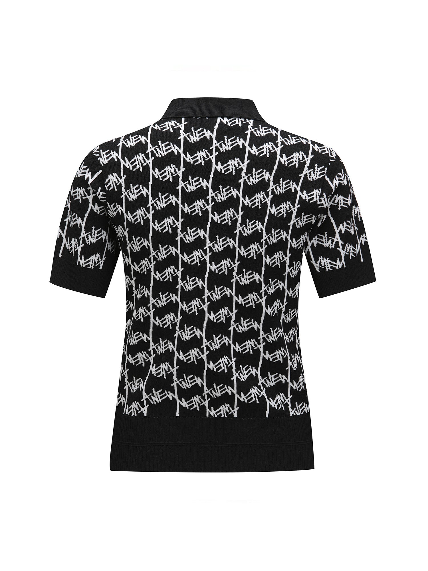 WOMEN SM LOGO PATTERN SHORT SLEEVE SWEATER