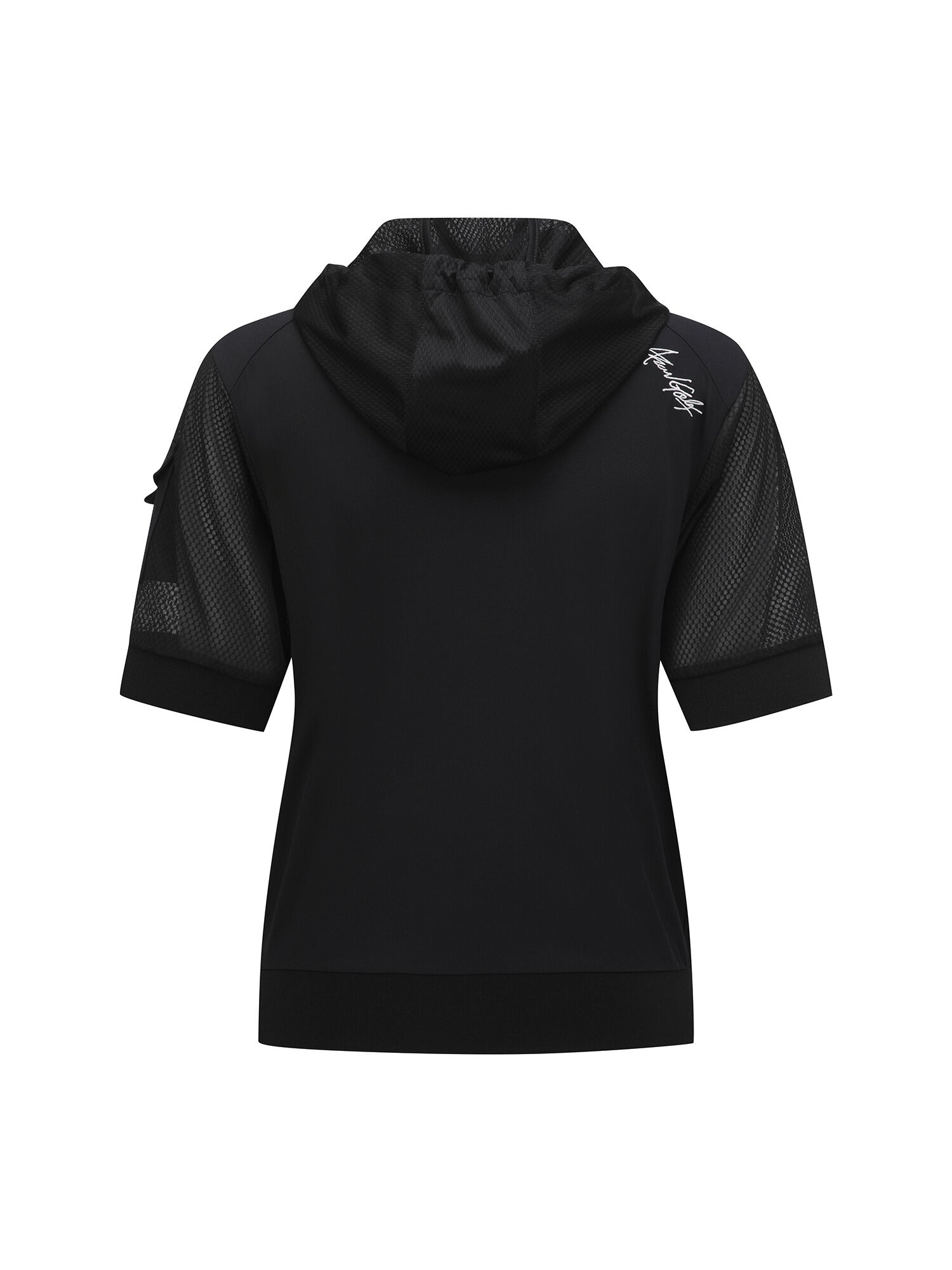 WOMEN SM HOODY POCKET SHORT T-SHIRT