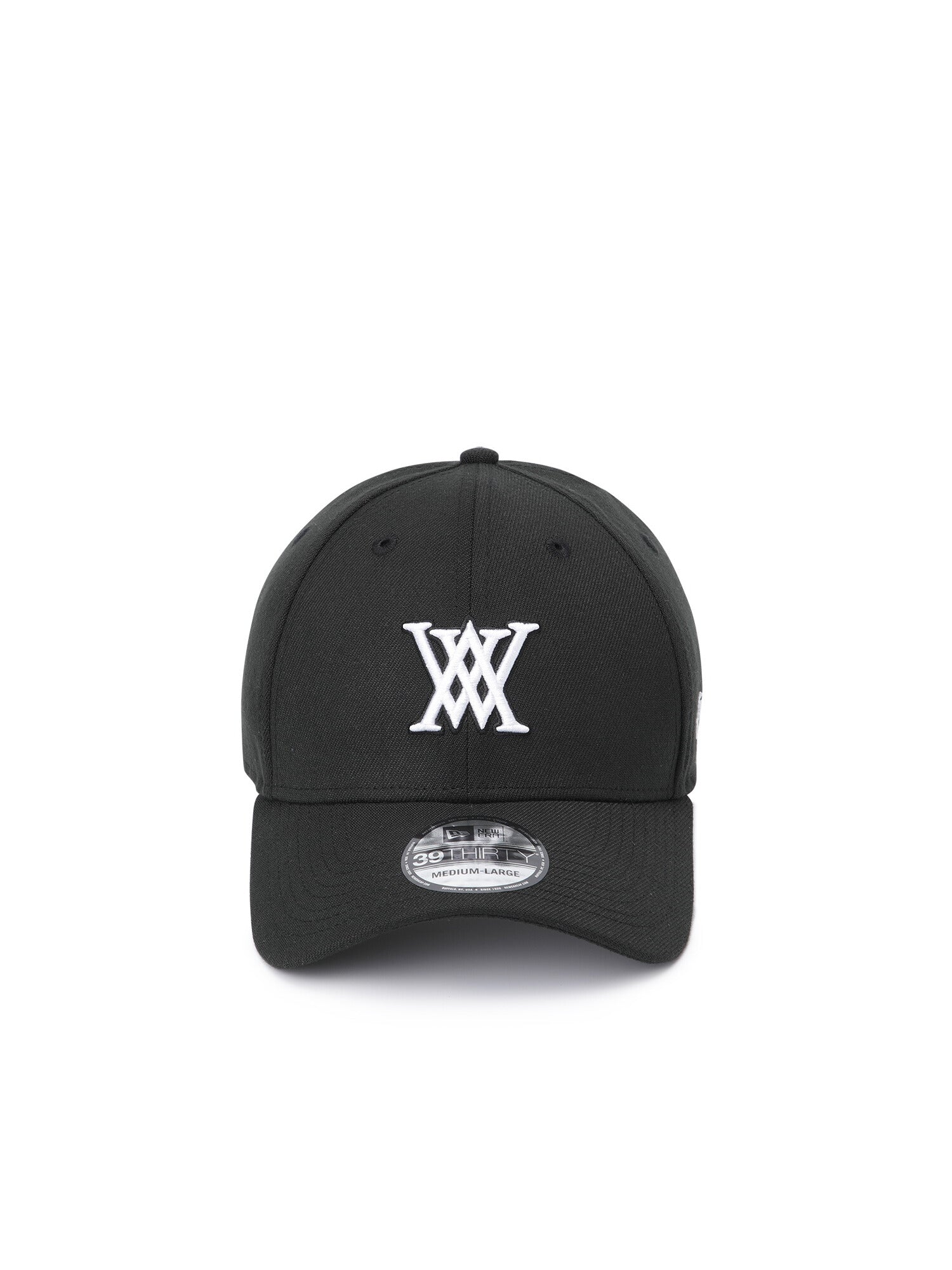 ANEW黒の刺繍ロゴキャップ ANEW X NEWERA FITTED CAP