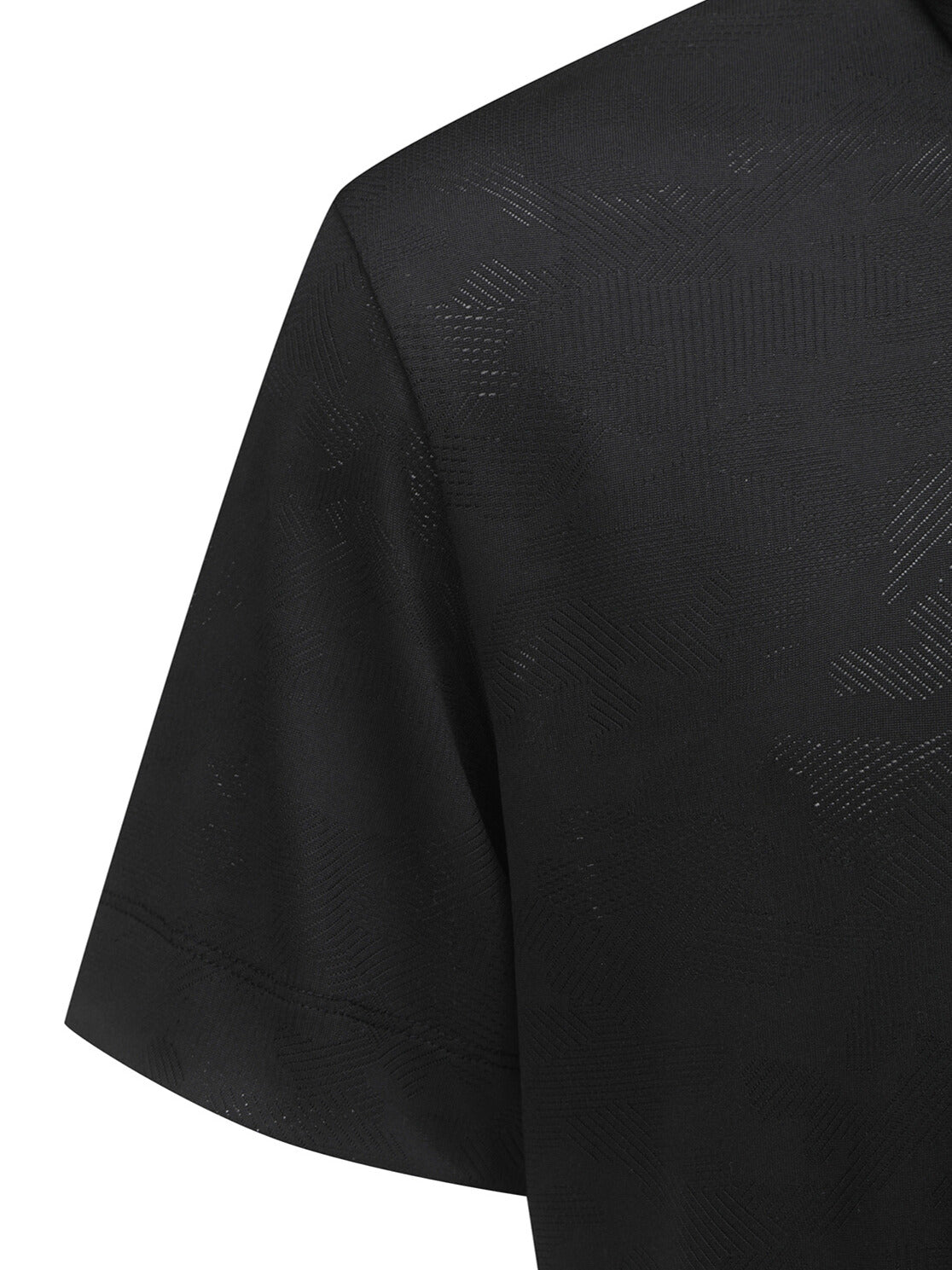 MEN JACQUARD COLLAR SHORT T-SHIRT