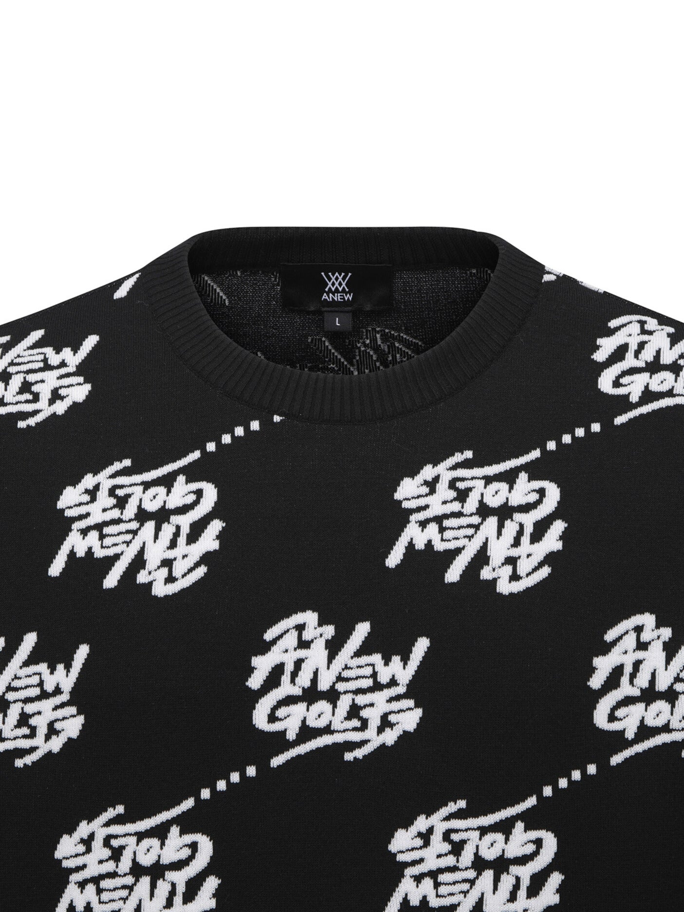 MEN LOGO PATTERN JACQUARD PULLOVER