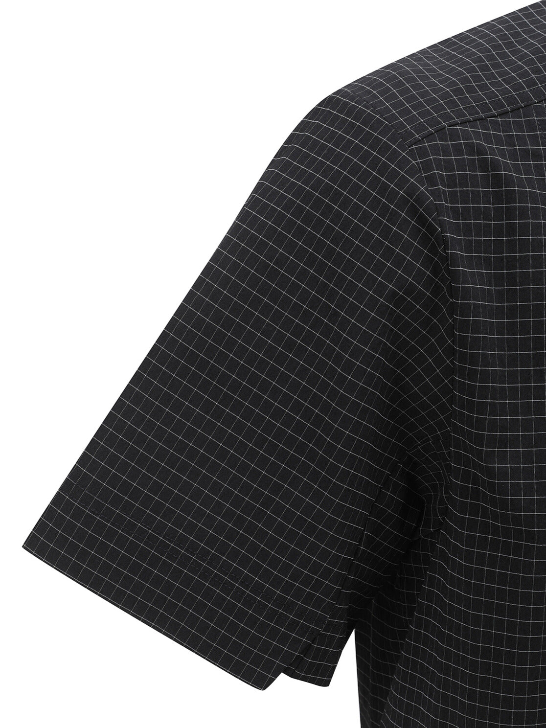 MEN WOOVEN SLEEVE CREW NECK