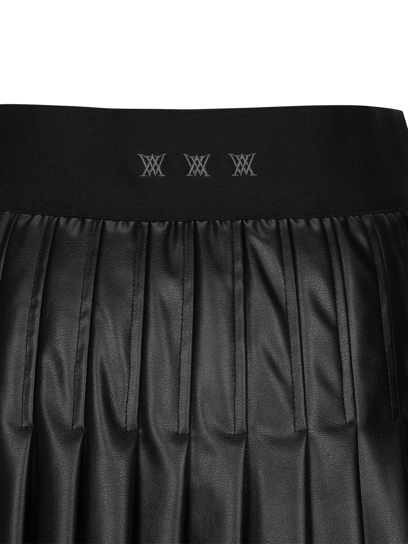 WOMEN FAUX LEATHER DOUBLE PLEATS SQ