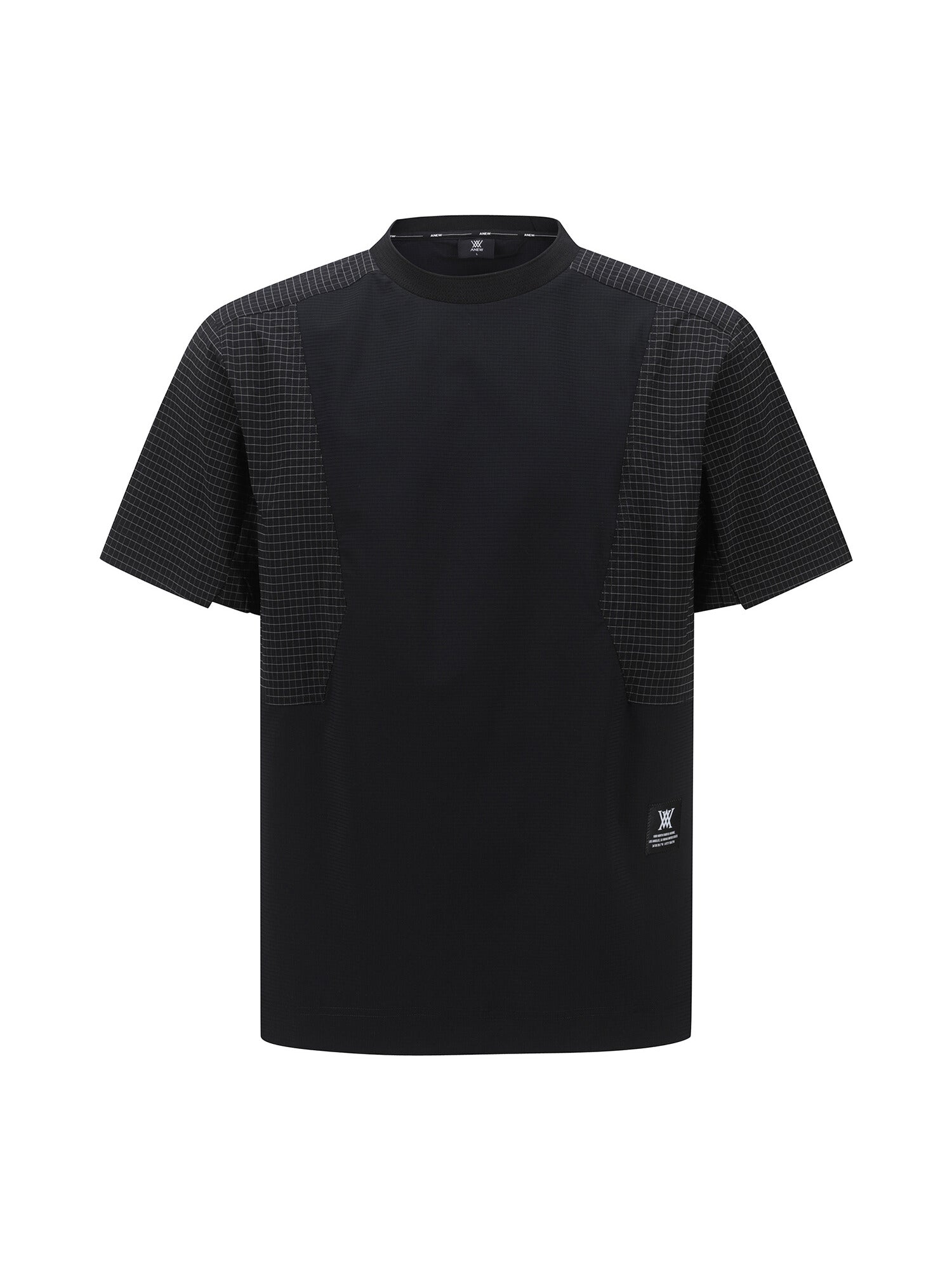 MEN WOOVEN SLEEVE CREW NECK