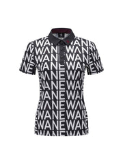 WOMEN SM LOGO PATTERN SHORT T-SHIRT