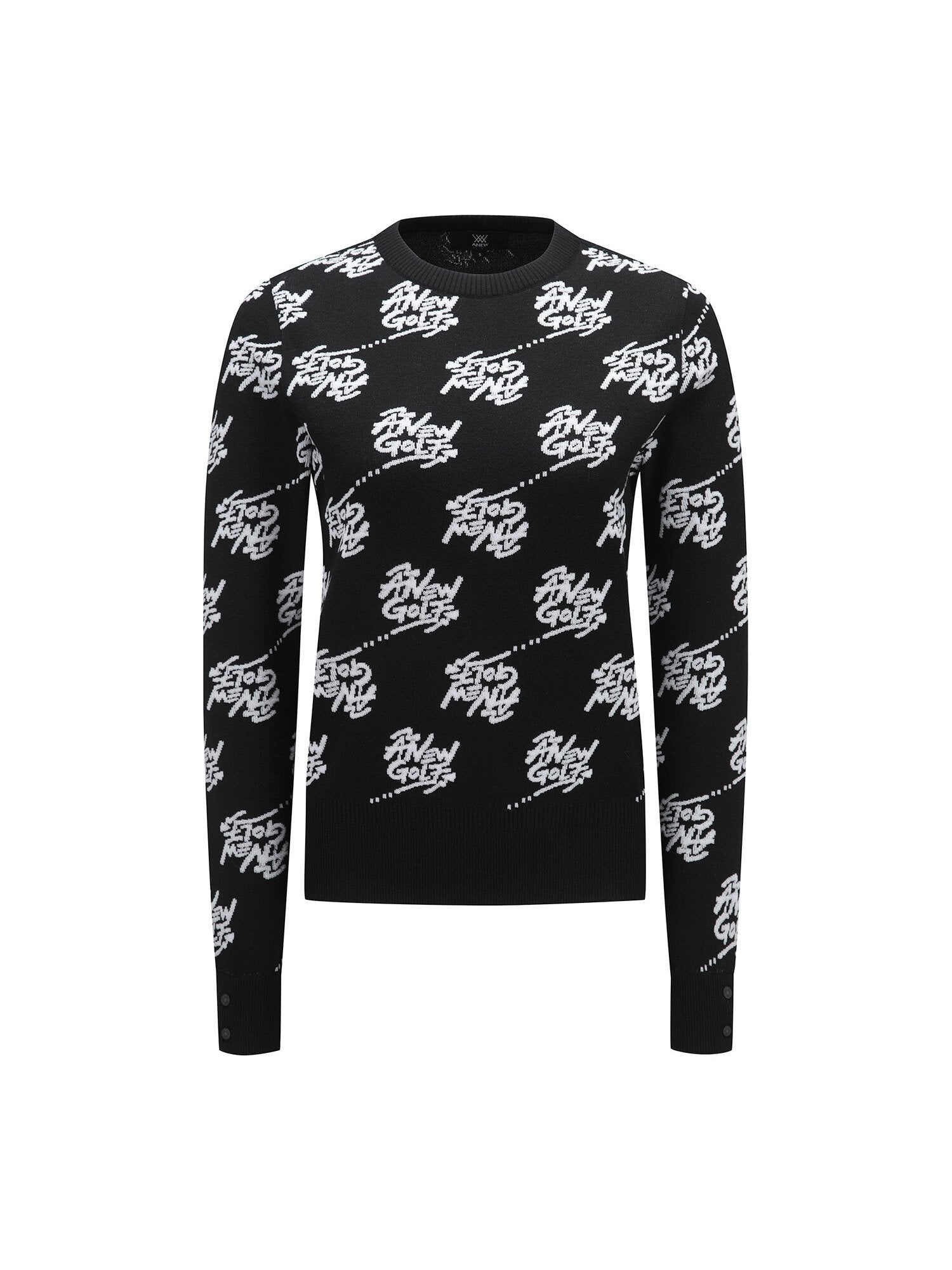 WOMEN LOGO PATTERN JACQUARD PULLOVER