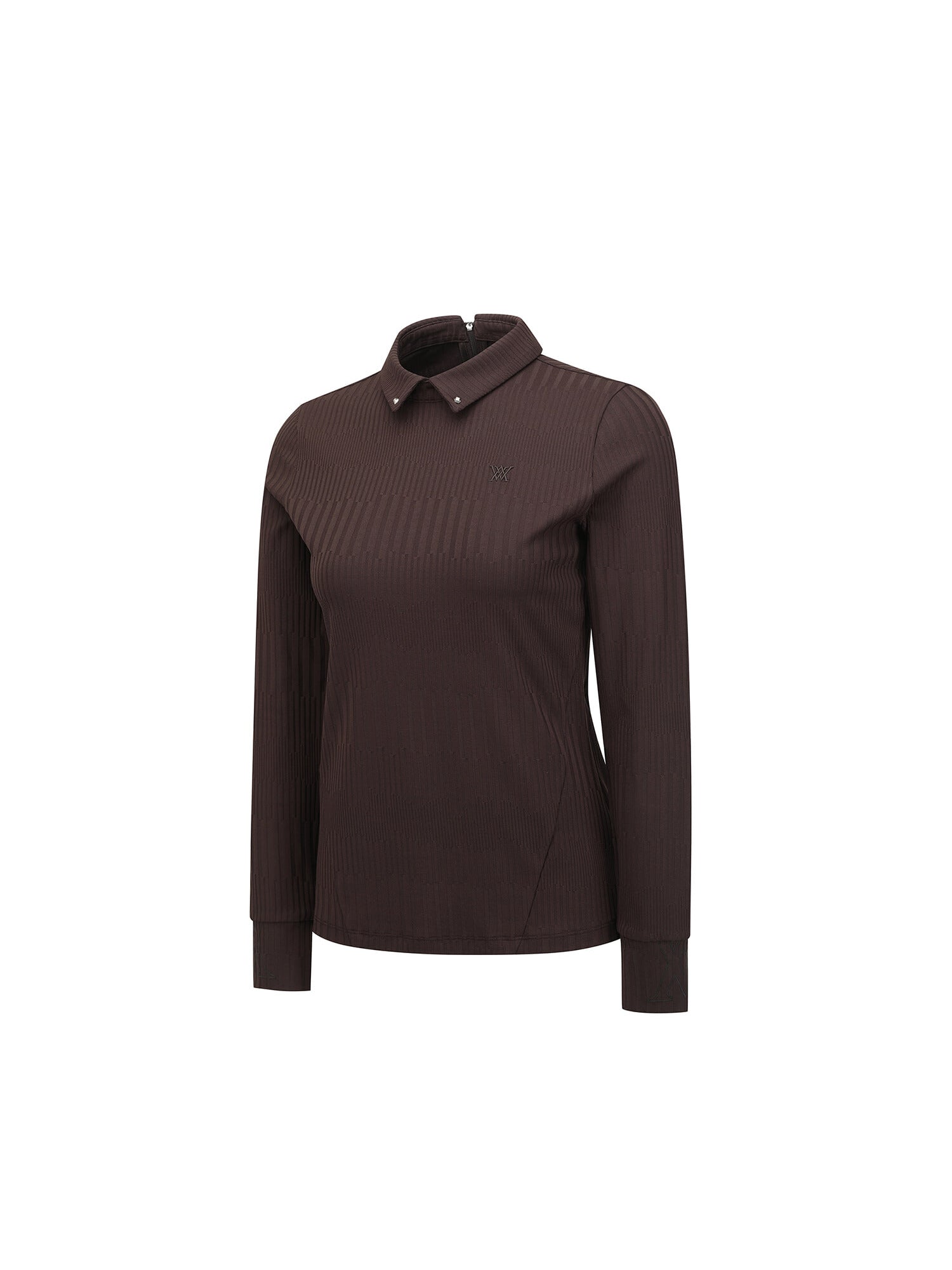 WOMEN SOLID BACK ZIP LONG T-SHIRT