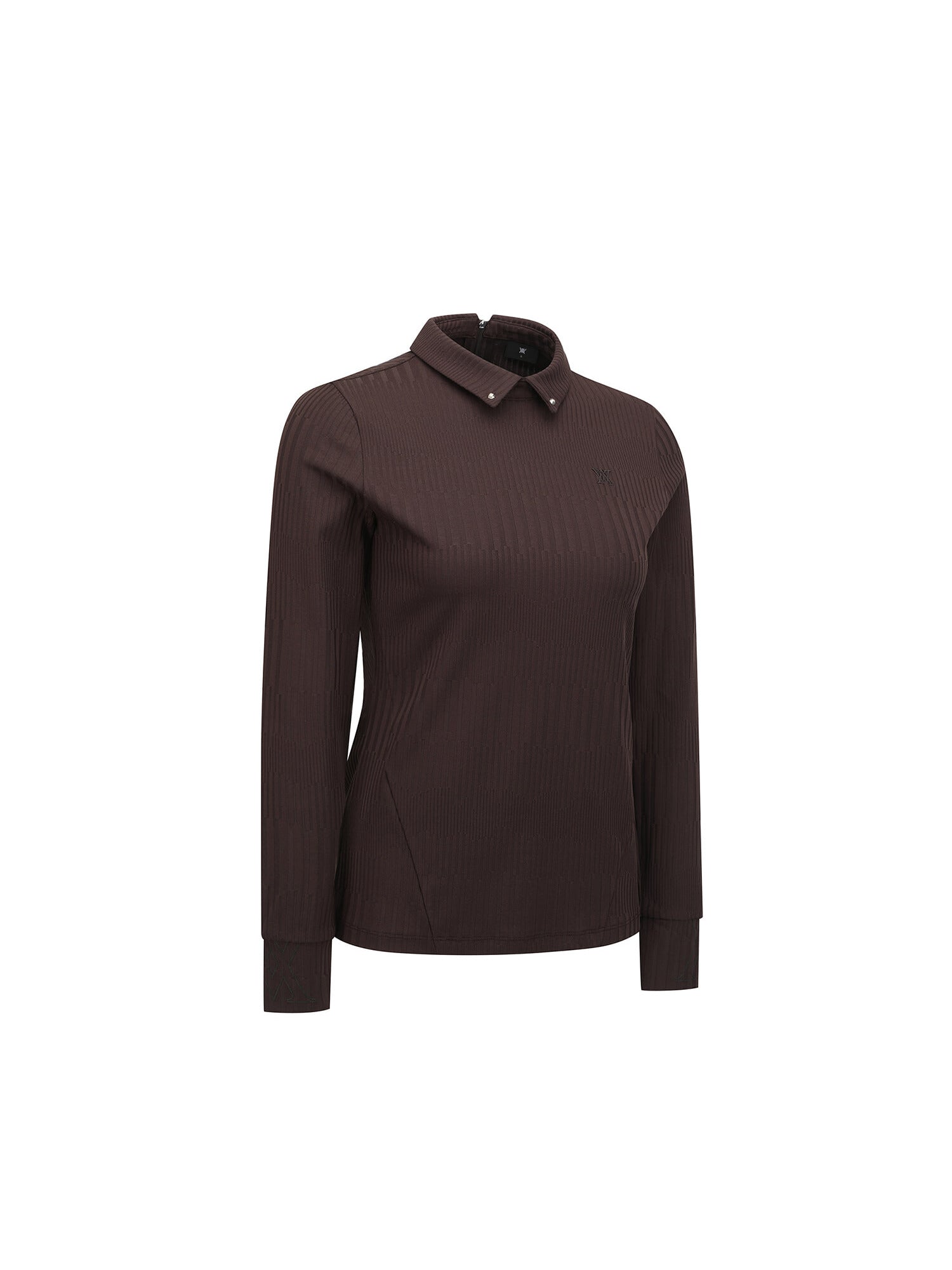 WOMEN SOLID BACK ZIP LONG T-SHIRT