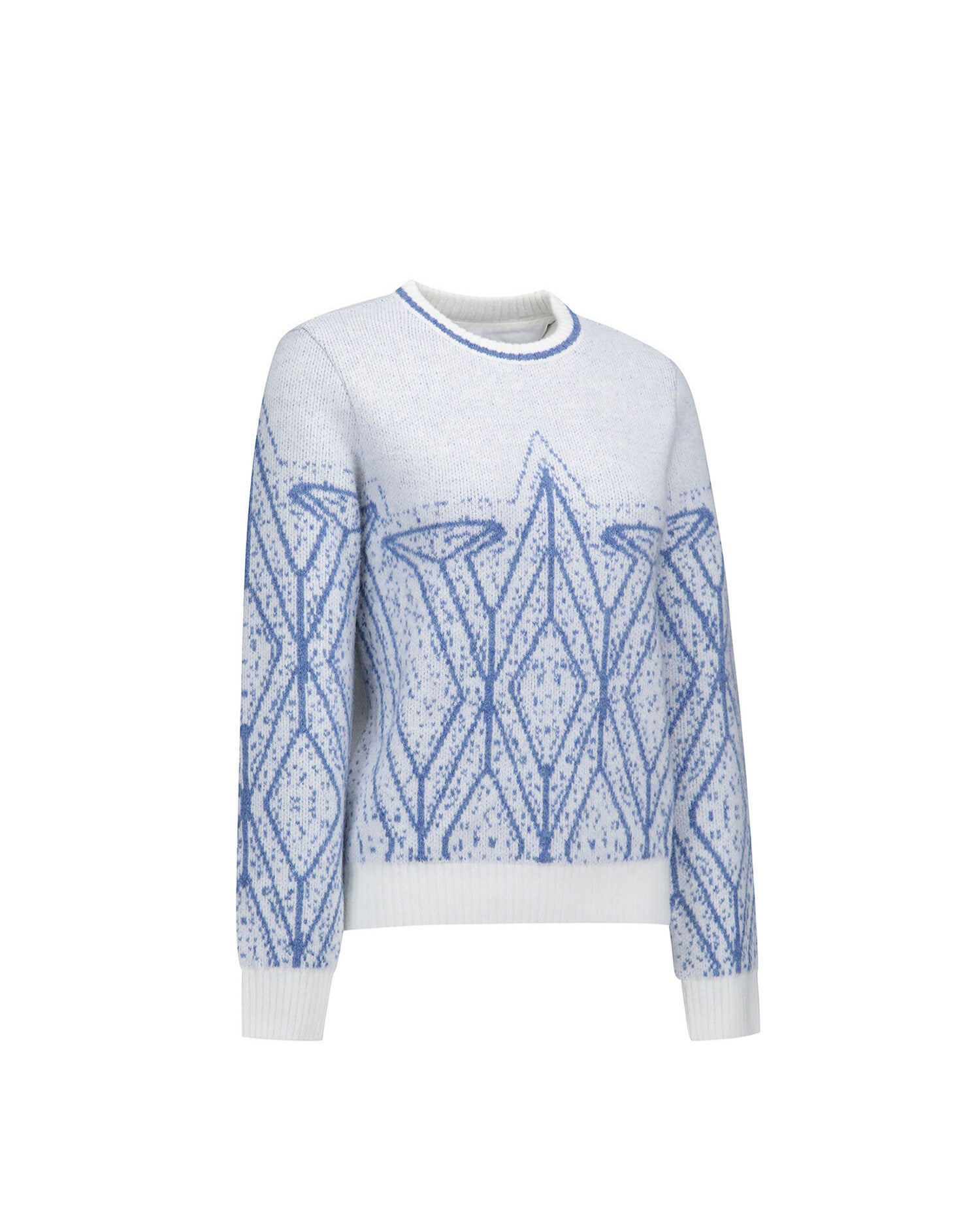 WOMEN WI FUZZY LOGO POINT SWEATER