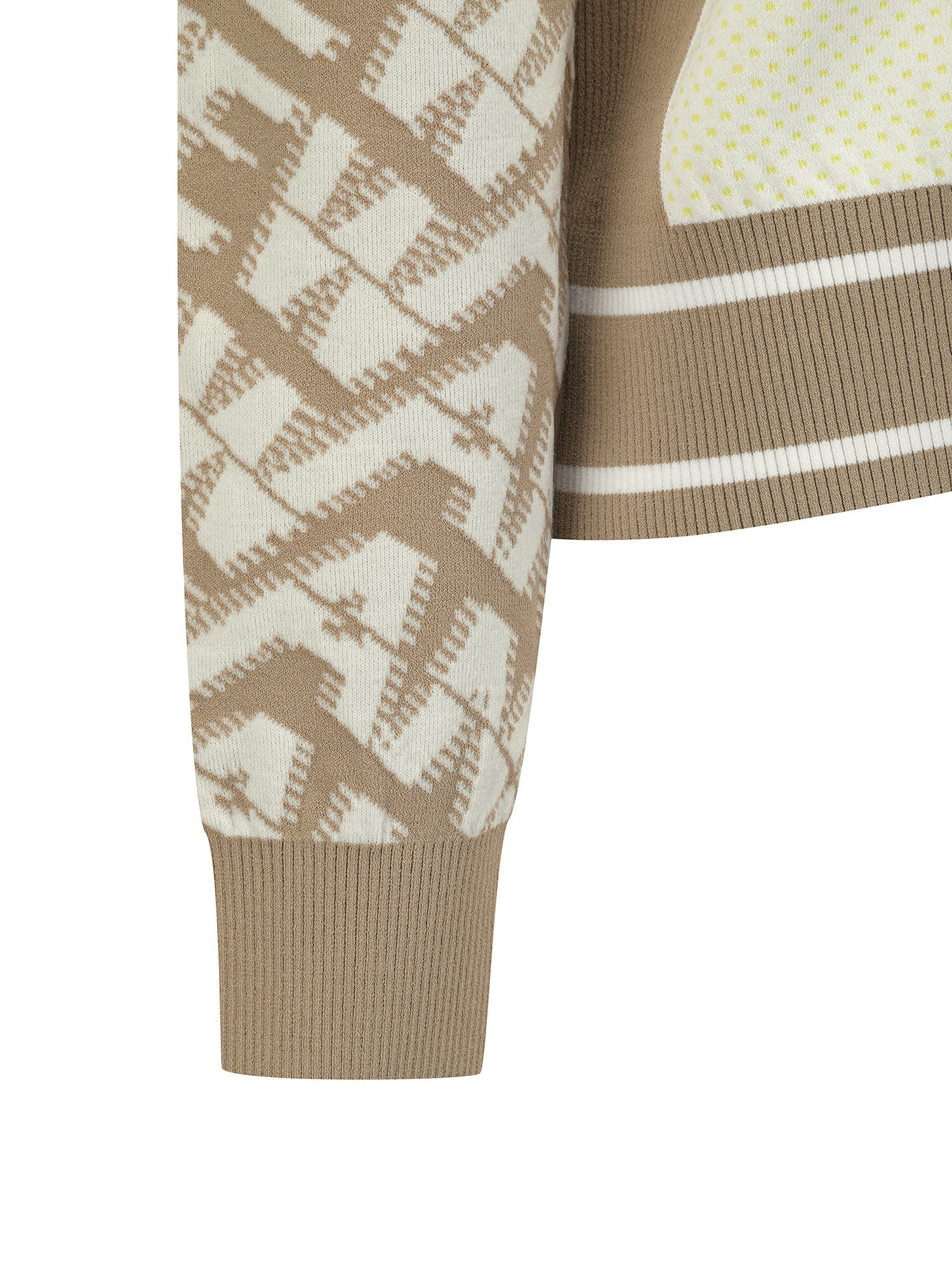 WOMEN PATTERN BLOCKED KNIT CARDIGAN