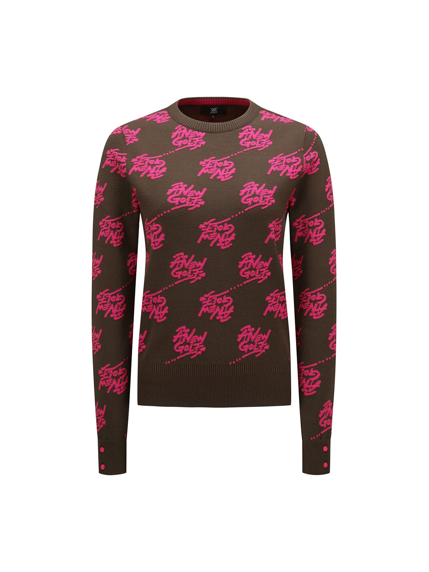 WOMEN LOGO PATTERN JACQUARD PULLOVER