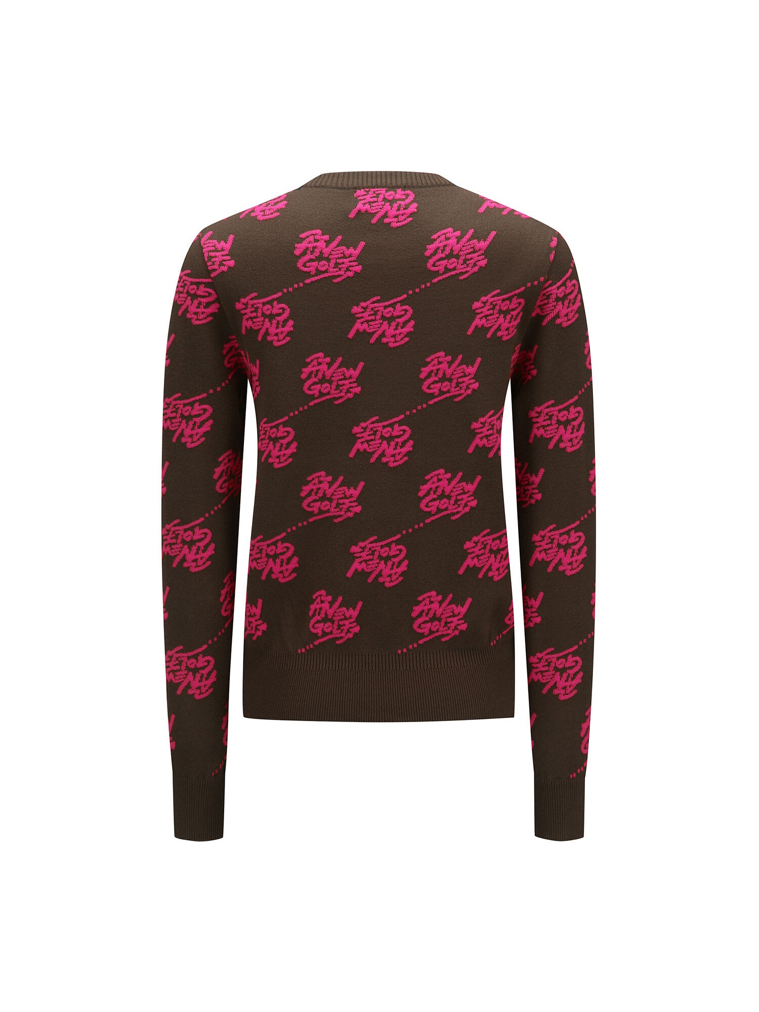 WOMEN LOGO PATTERN JACQUARD PULLOVER