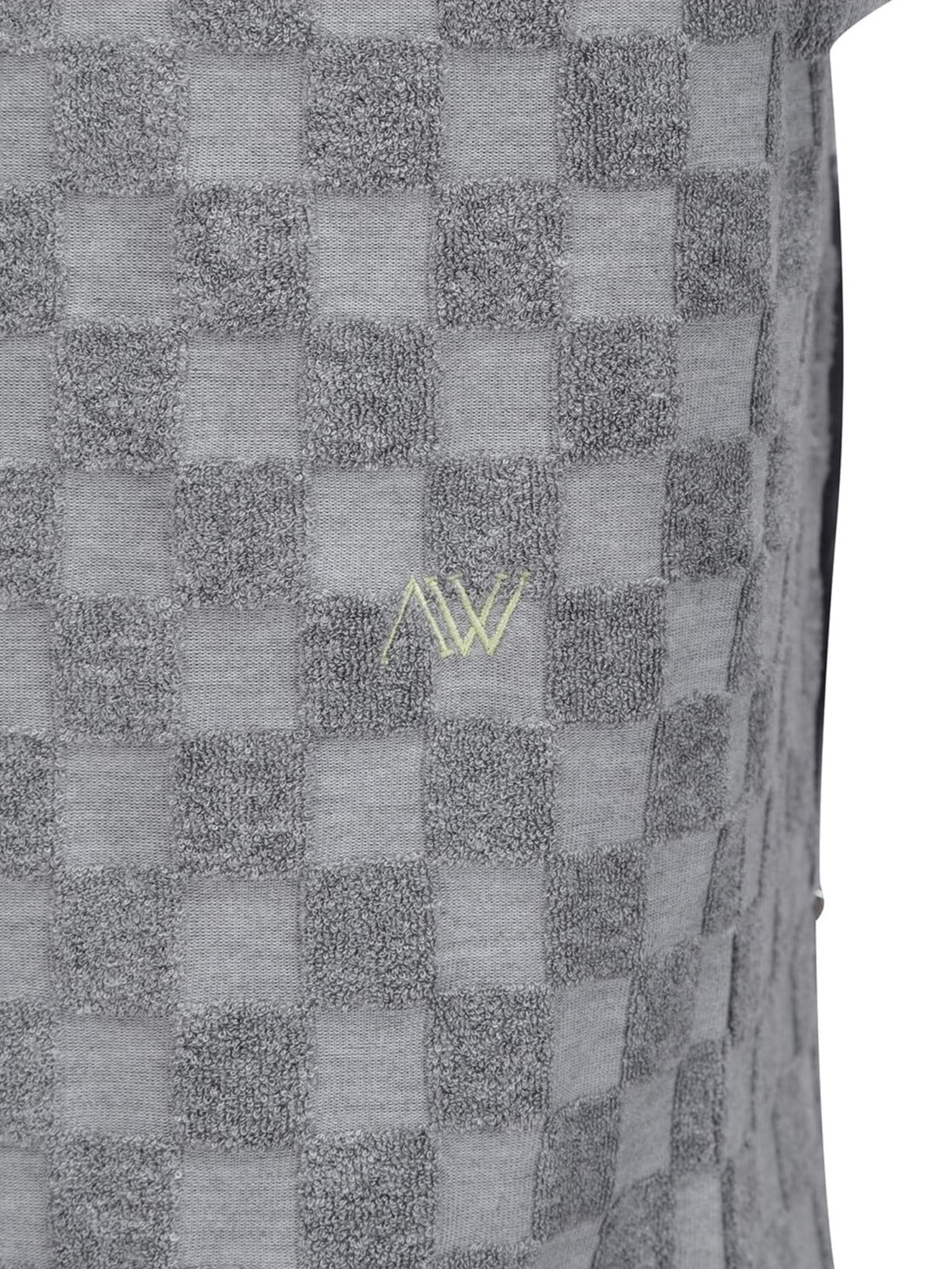 WOMEN TERRY CHECK BOARD HOODIE SHORT T-SHIRT