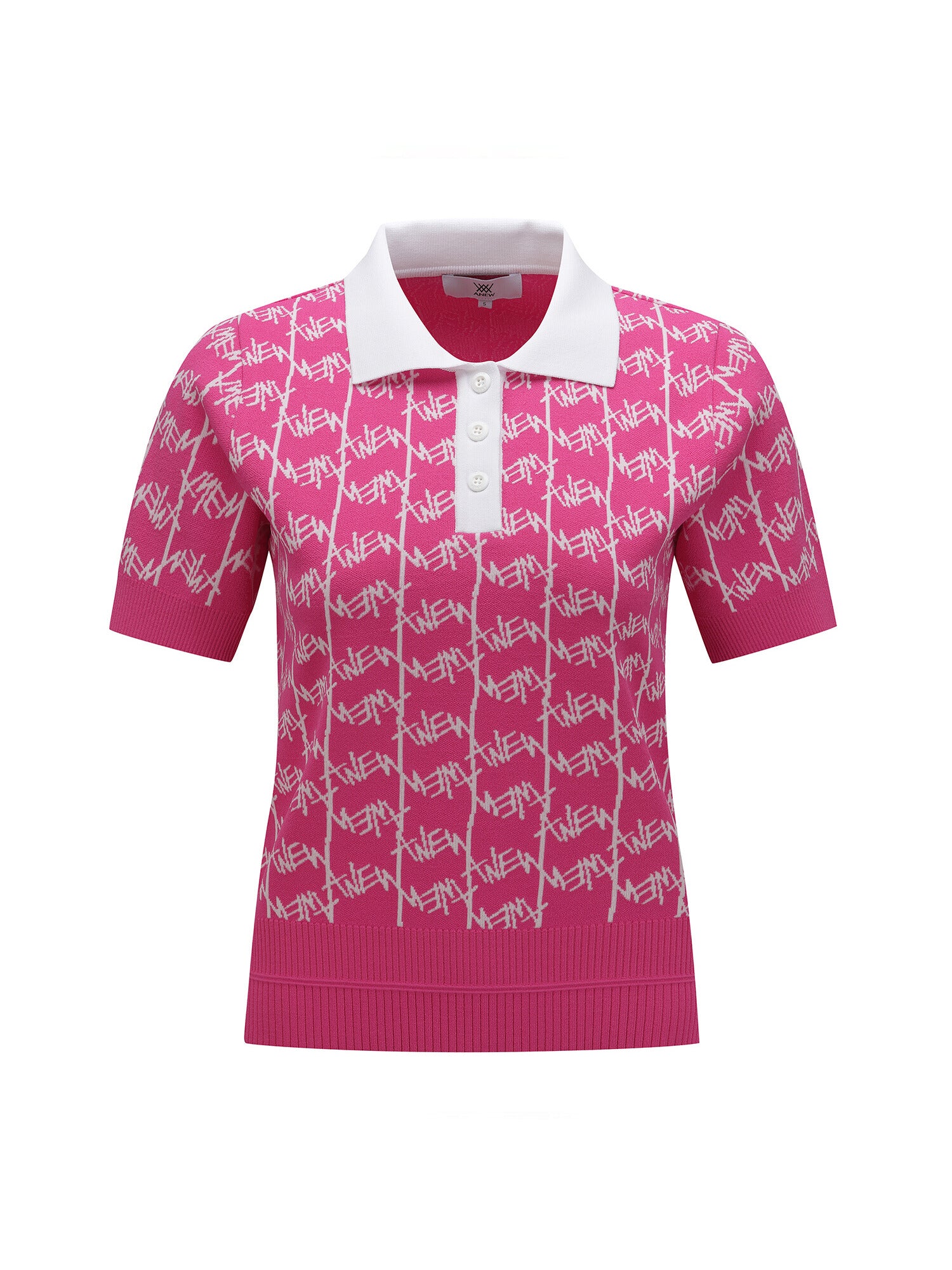 WOMEN SM LOGO PATTERN SHORT SLEEVE SWEATER
