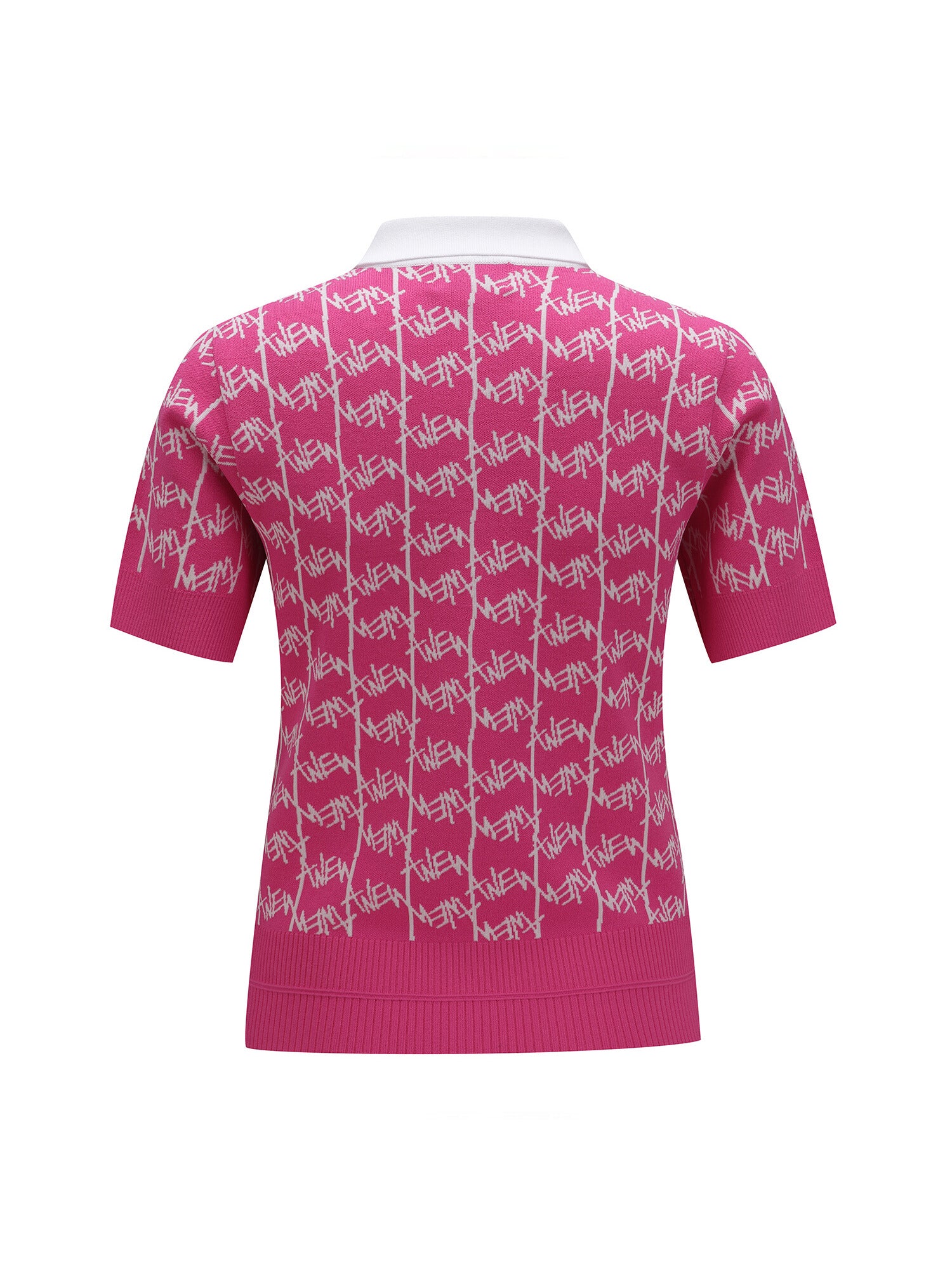 WOMEN SM LOGO PATTERN SHORT SLEEVE SWEATER