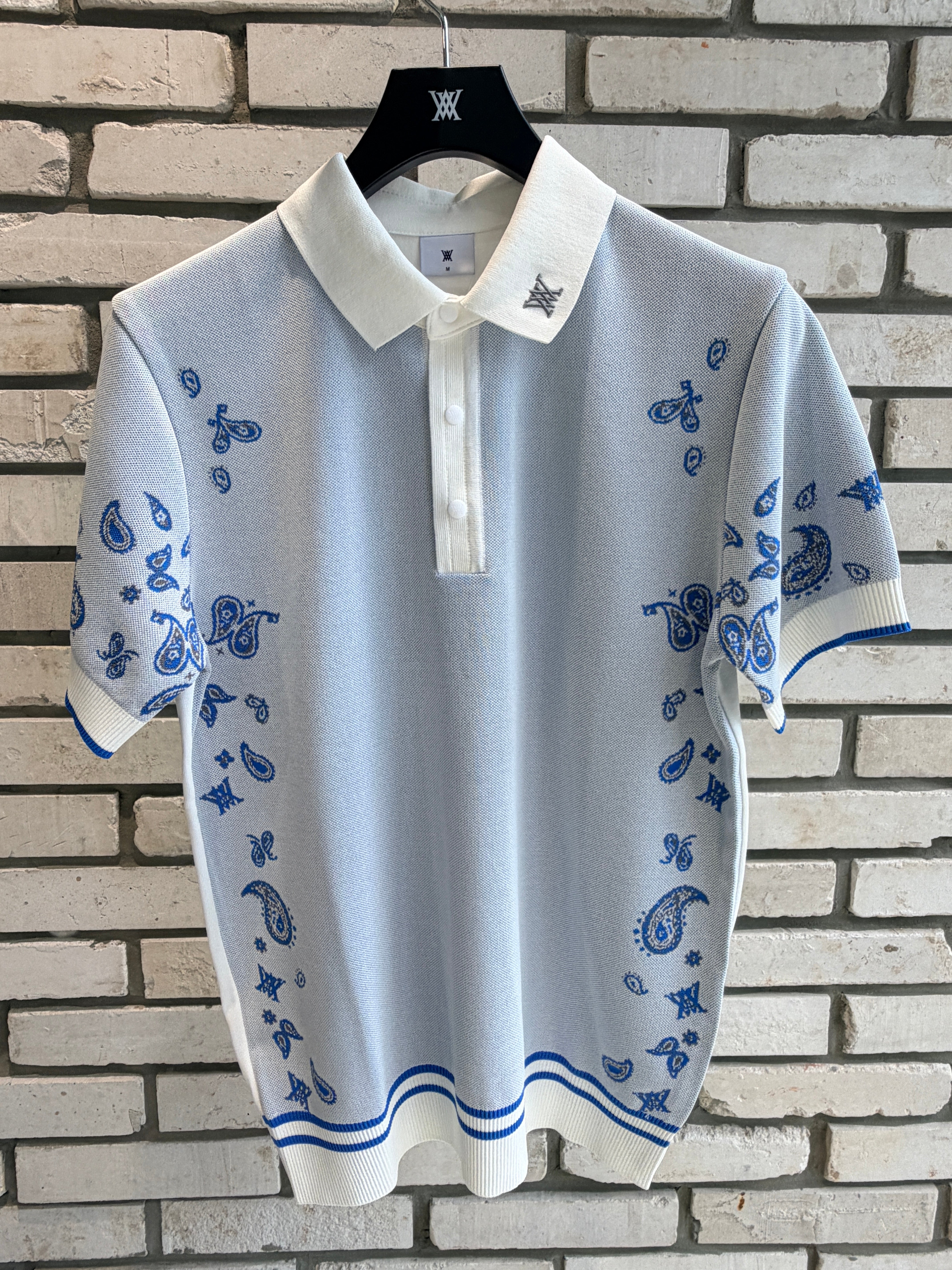 MEN PAISLEY SHORT SLEEVE SWEATER