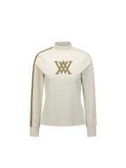 WOMEN LINE POINT MOCK NECK T-SHIRT