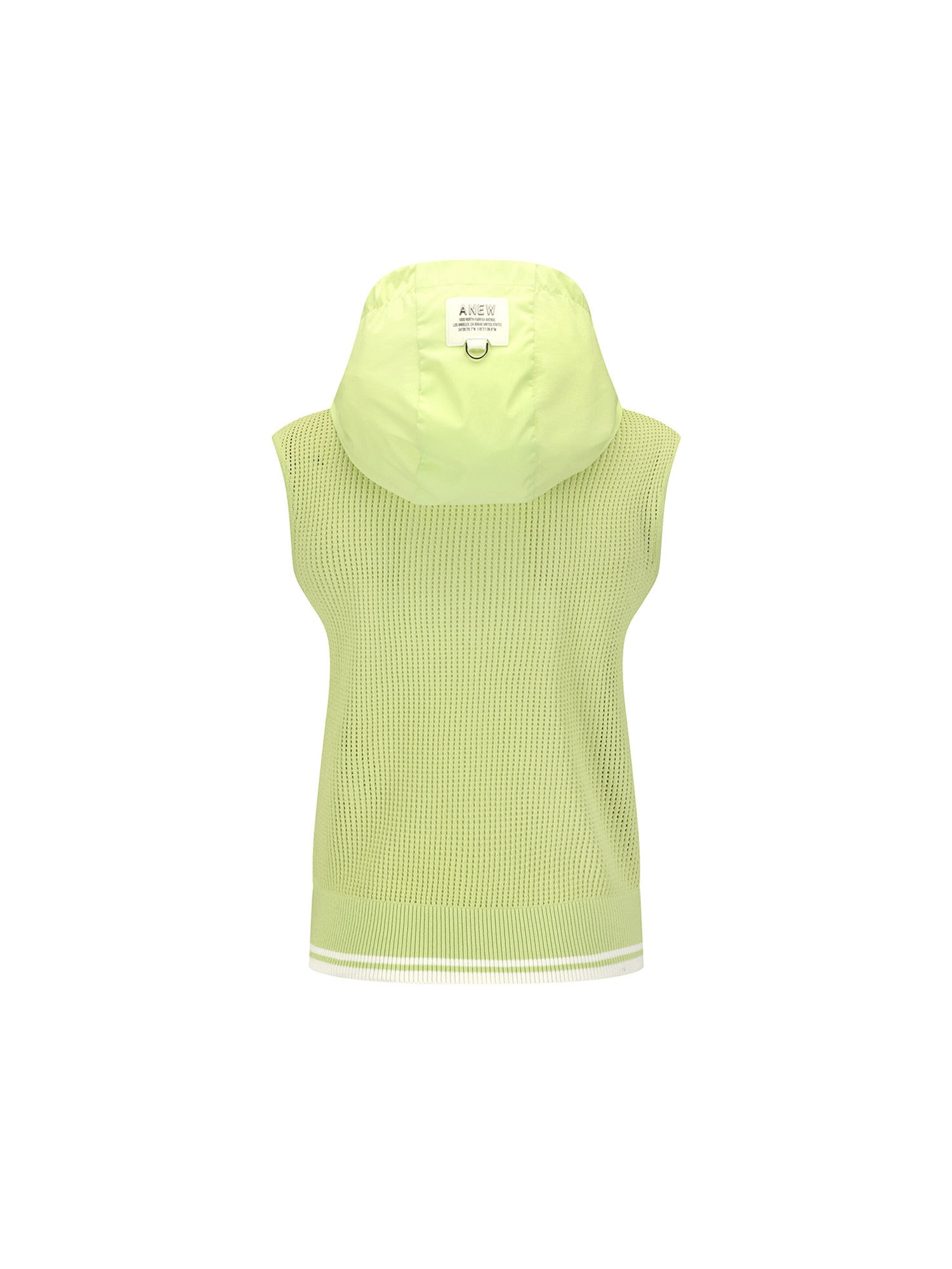 【新品・タグ付き】完売サイズ ANEW レディース フーディー ベスト ライム WOMEN HOODED KNIT VEST