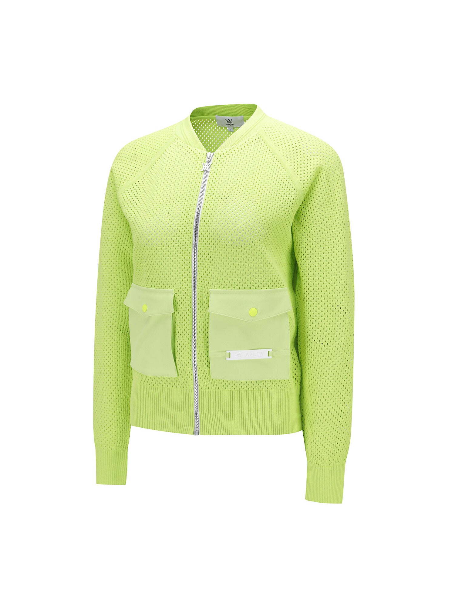 WOMEN MESH ZIP-UP CARDIGAN