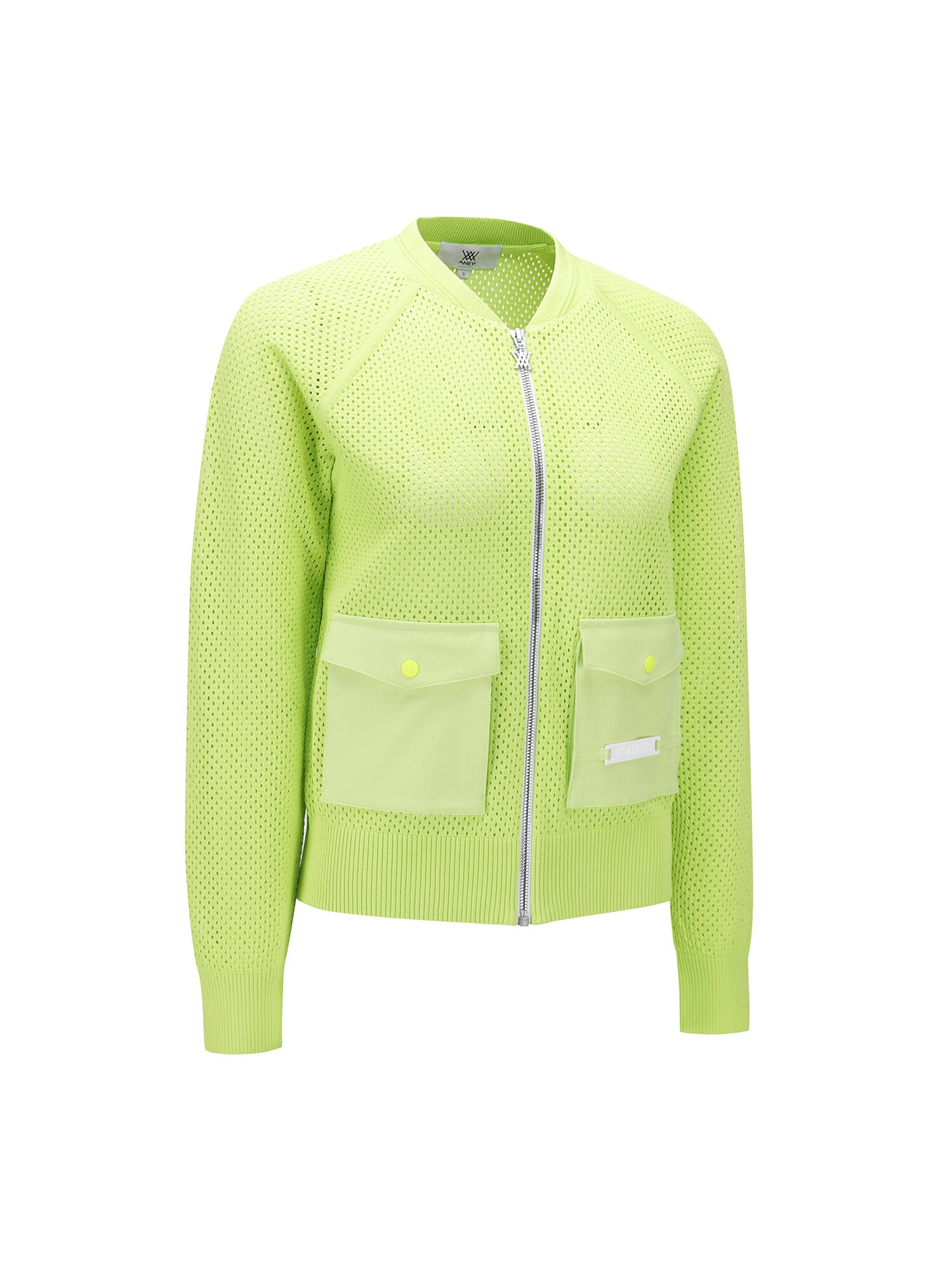 WOMEN MESH ZIP-UP CARDIGAN