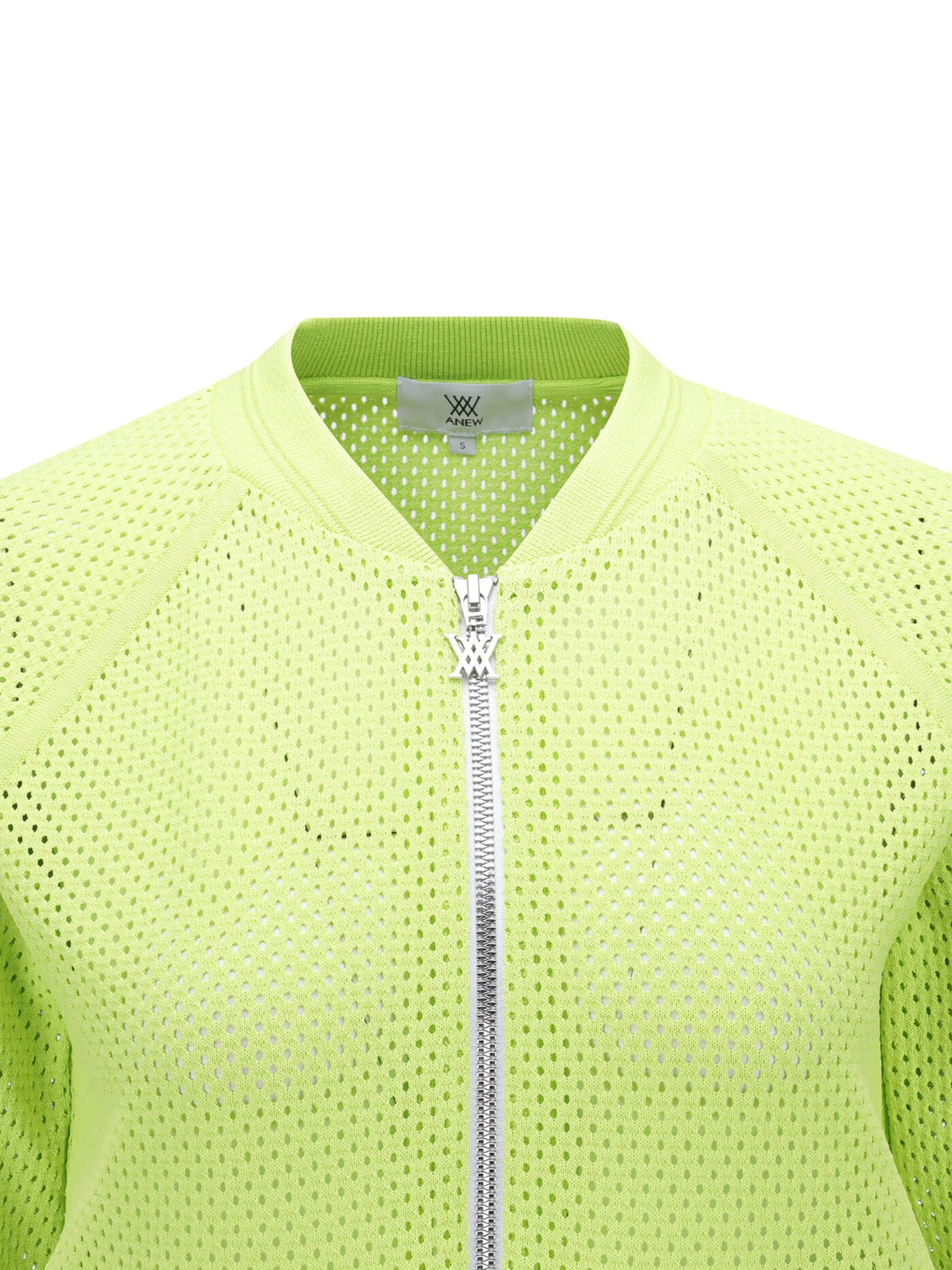 WOMEN MESH ZIP-UP CARDIGAN