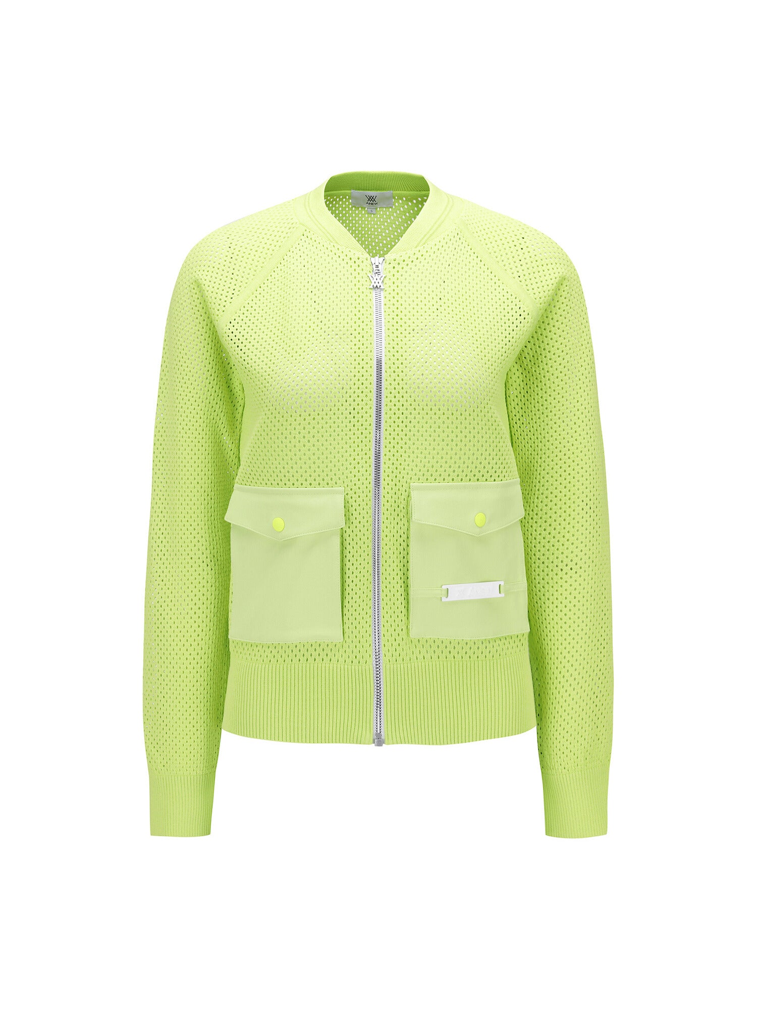 WOMEN MESH ZIP-UP CARDIGAN