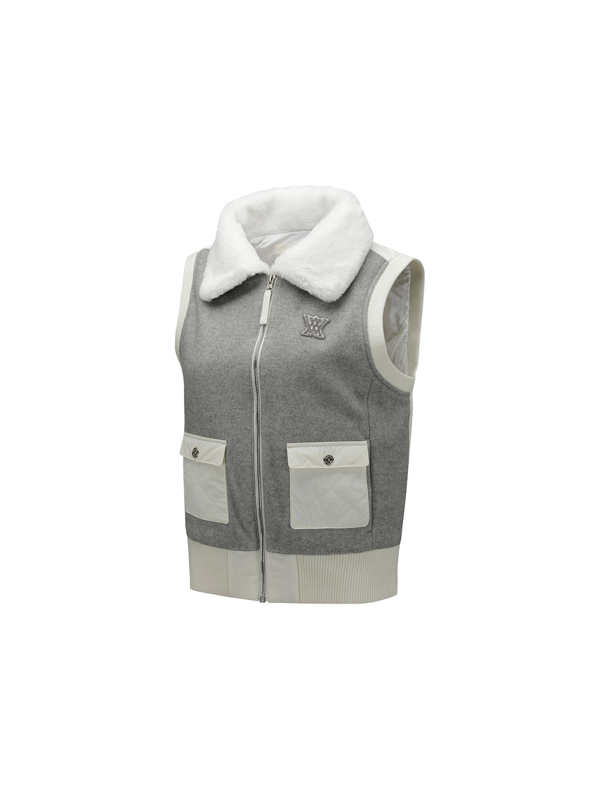 WOMEN WI WIDE COLLAR DOWN VEST