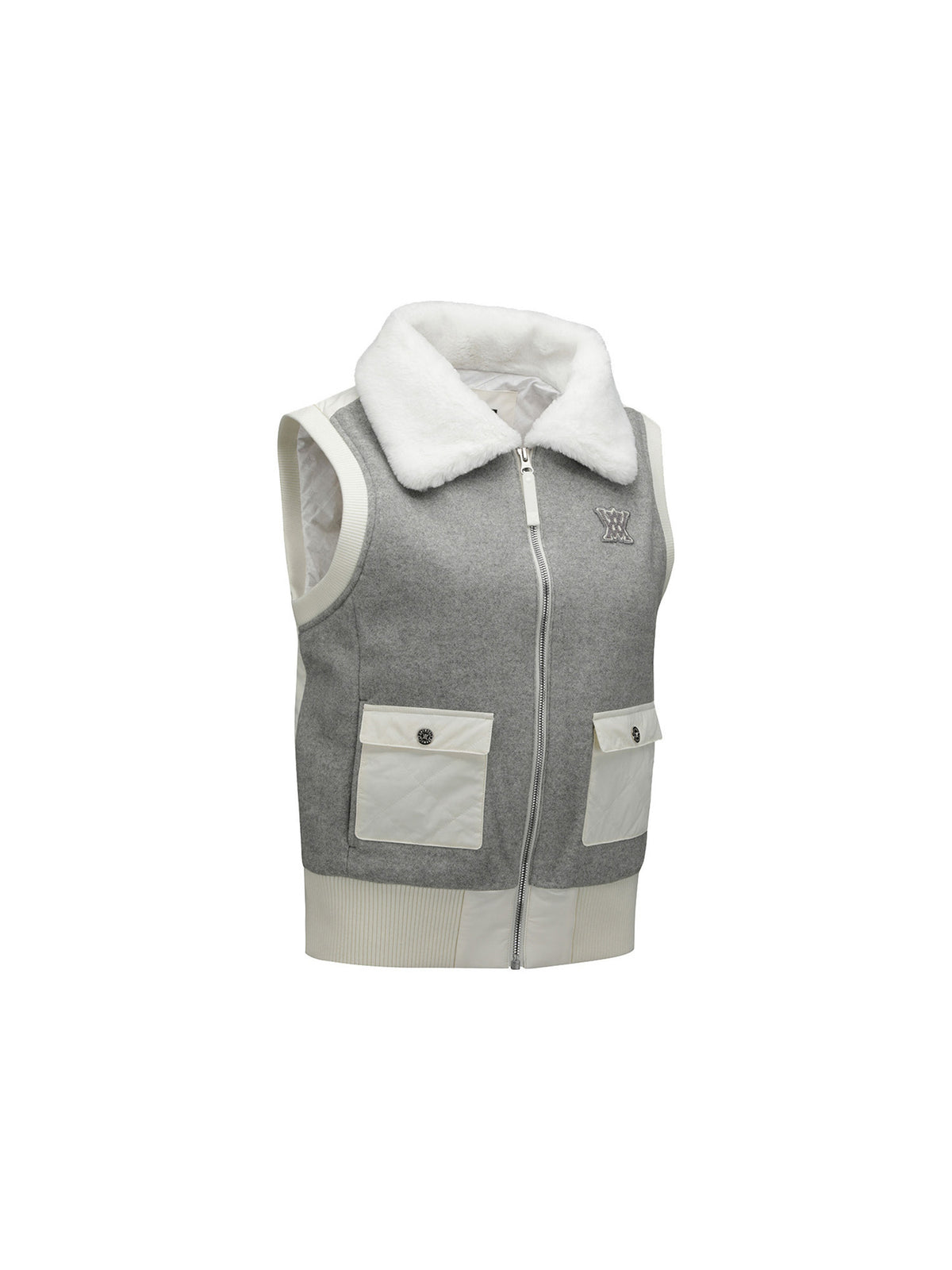 WOMEN WI WIDE COLLAR DOWN VEST