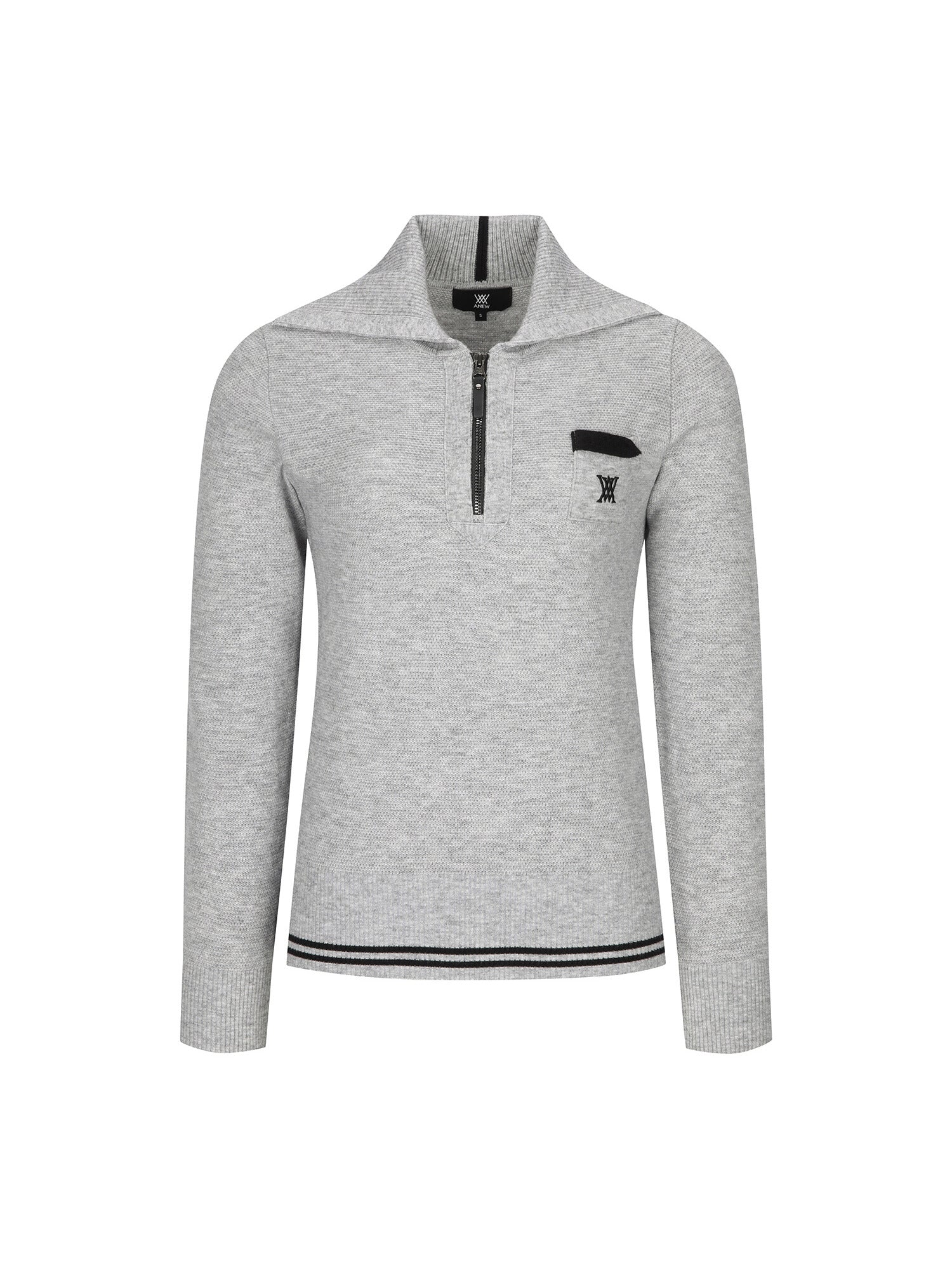 WOMEN WIDE COLLAR HALF ZIP-UP PULLOVER