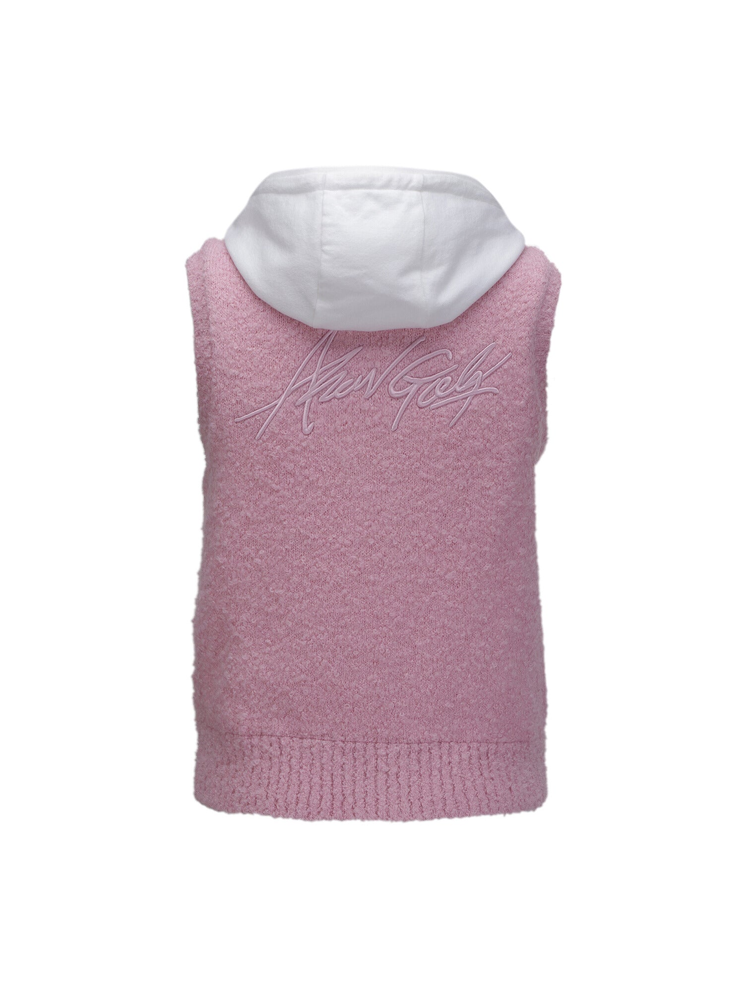 WOMEN HOODIE KNIT ZIP-UP VEST