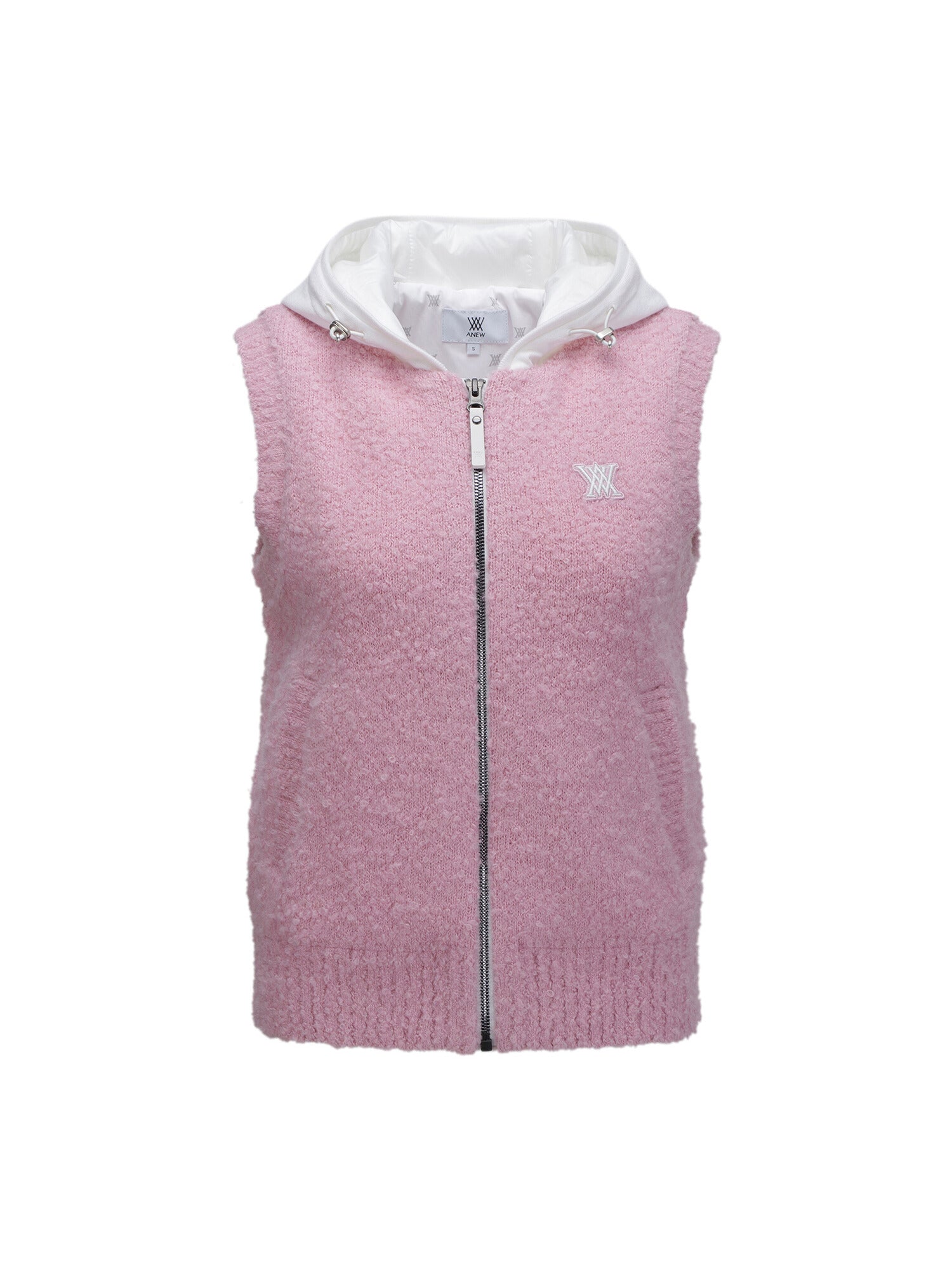 WOMEN HOODIE KNIT ZIP-UP VEST