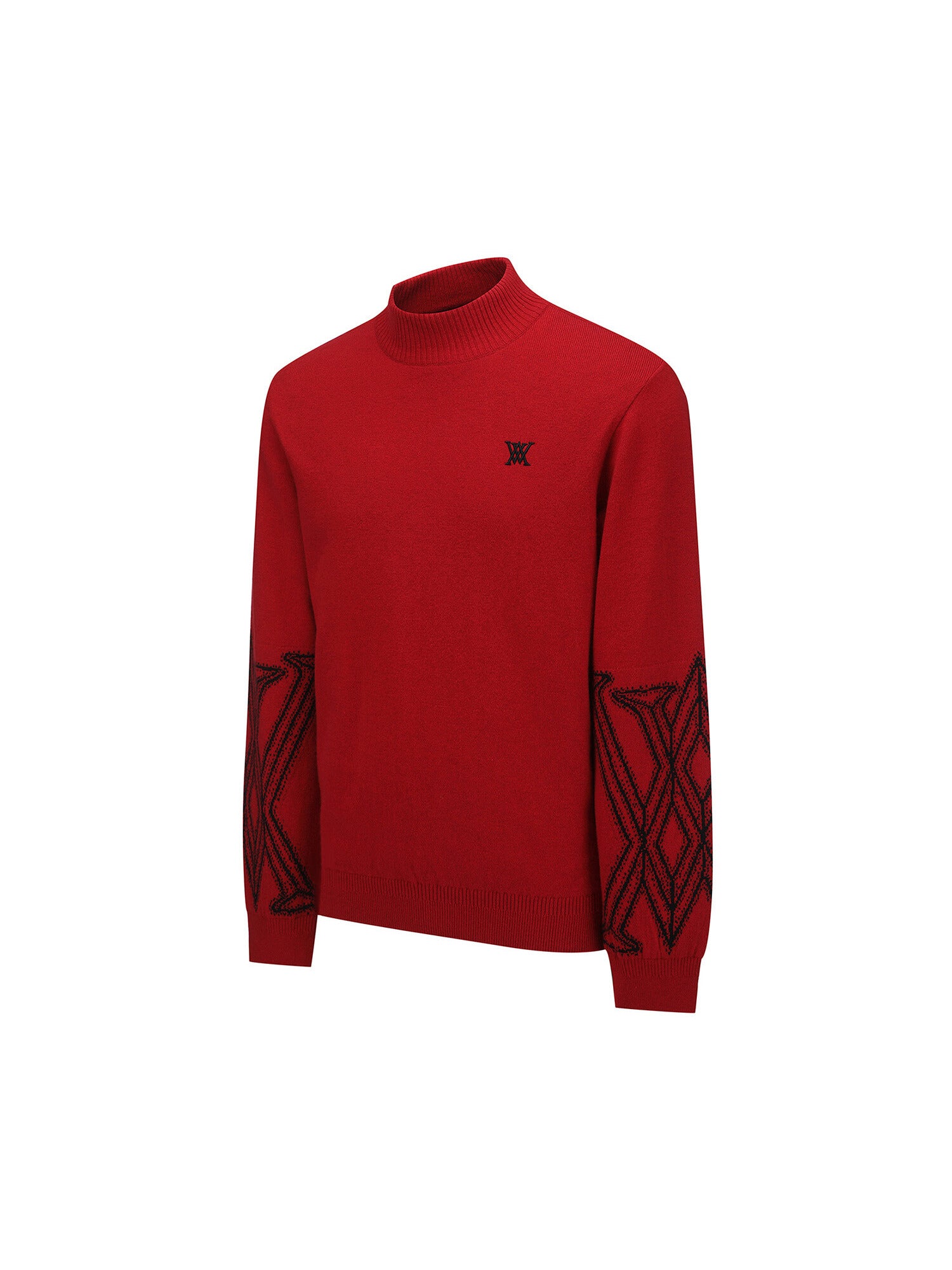 MEN WI FUZZY LOGO POINT SWEATER