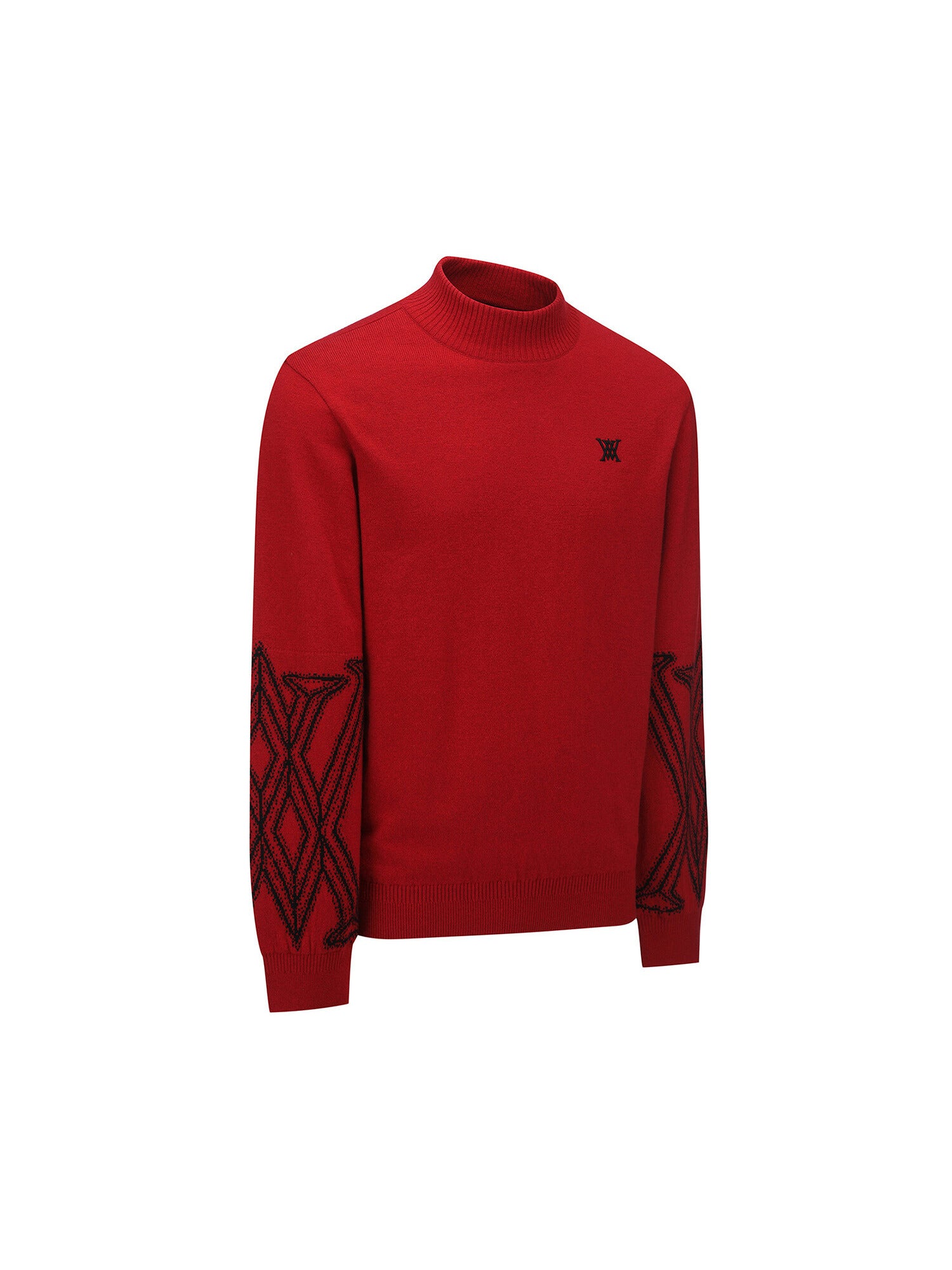 MEN WI FUZZY LOGO POINT SWEATER