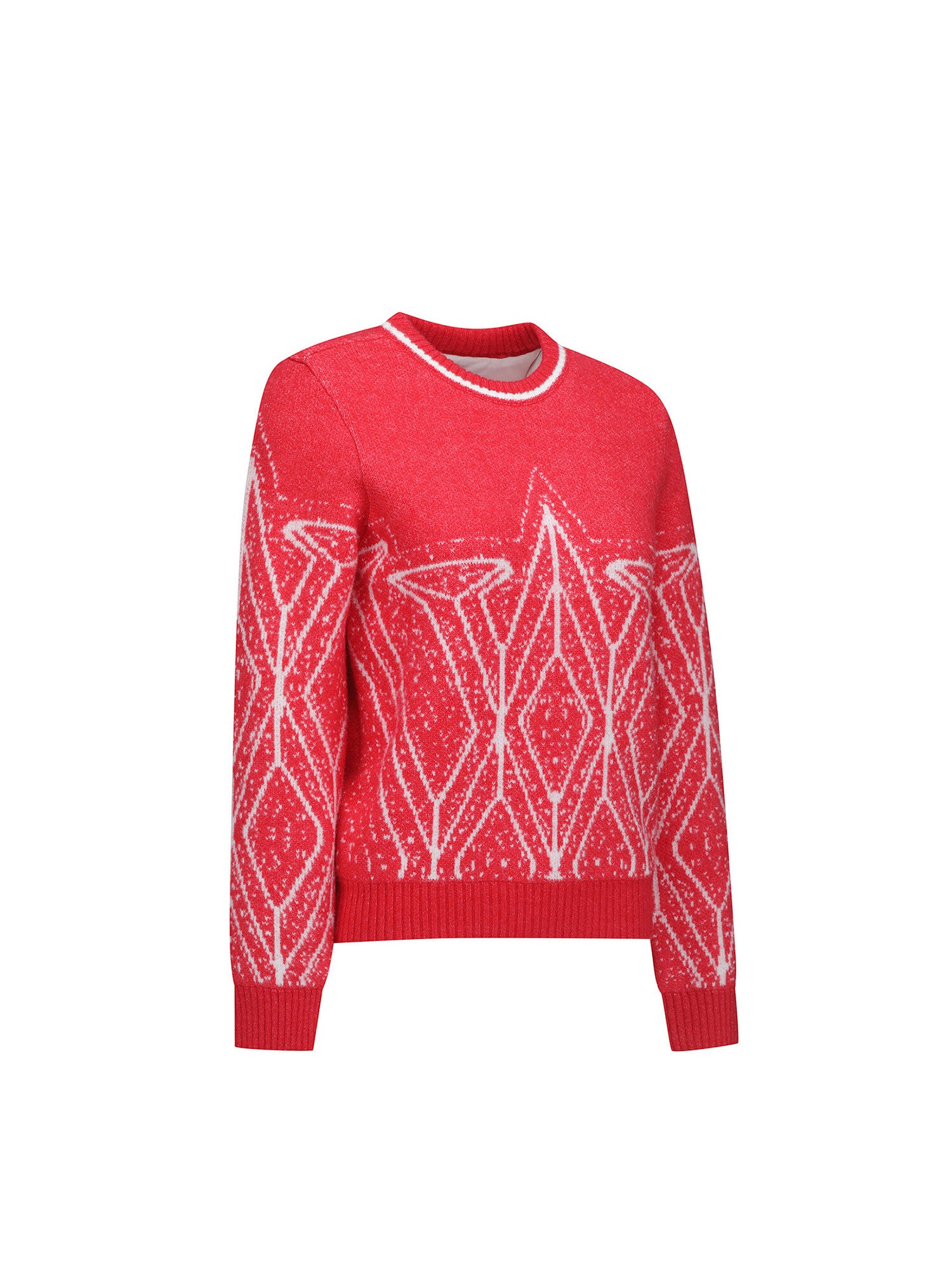 WOMEN WI FUZZY LOGO POINT SWEATER