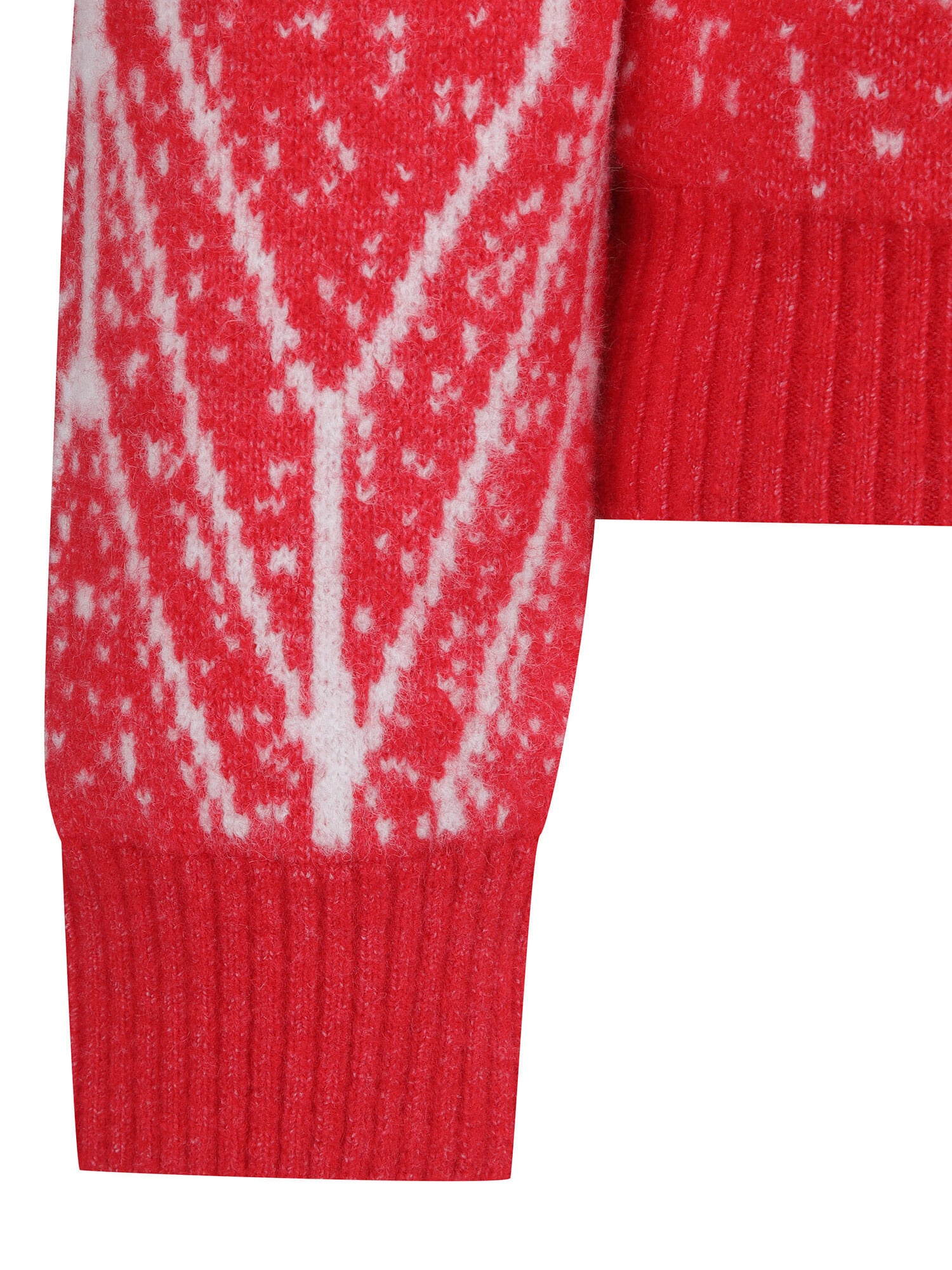 WOMEN WI FUZZY LOGO POINT SWEATER