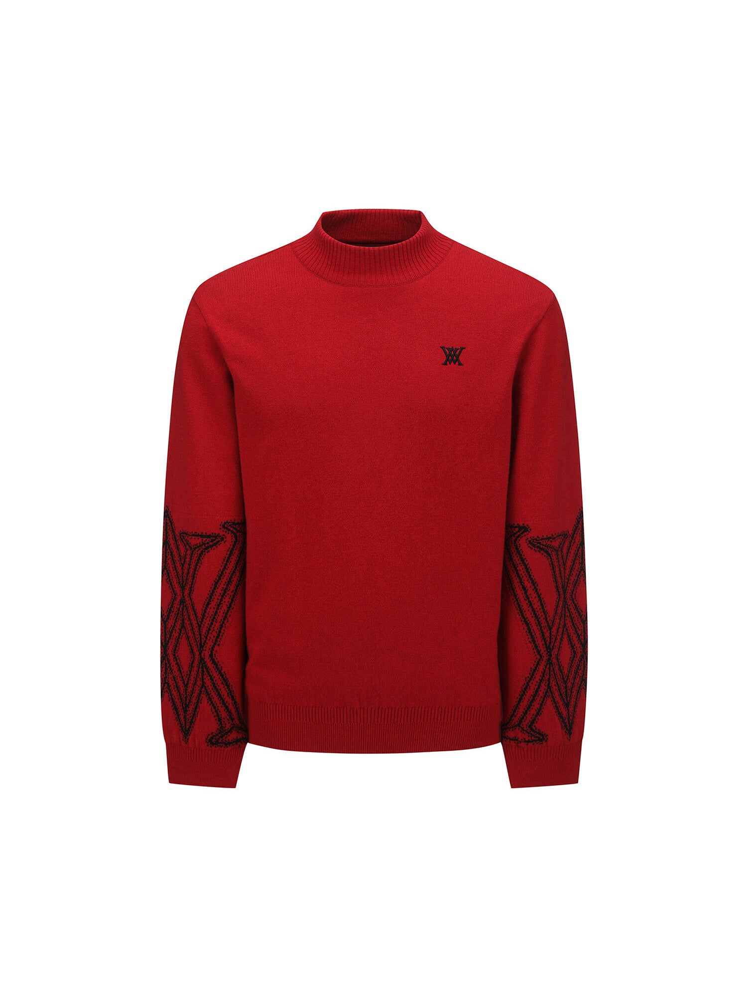 MEN WI FUZZY LOGO POINT SWEATER