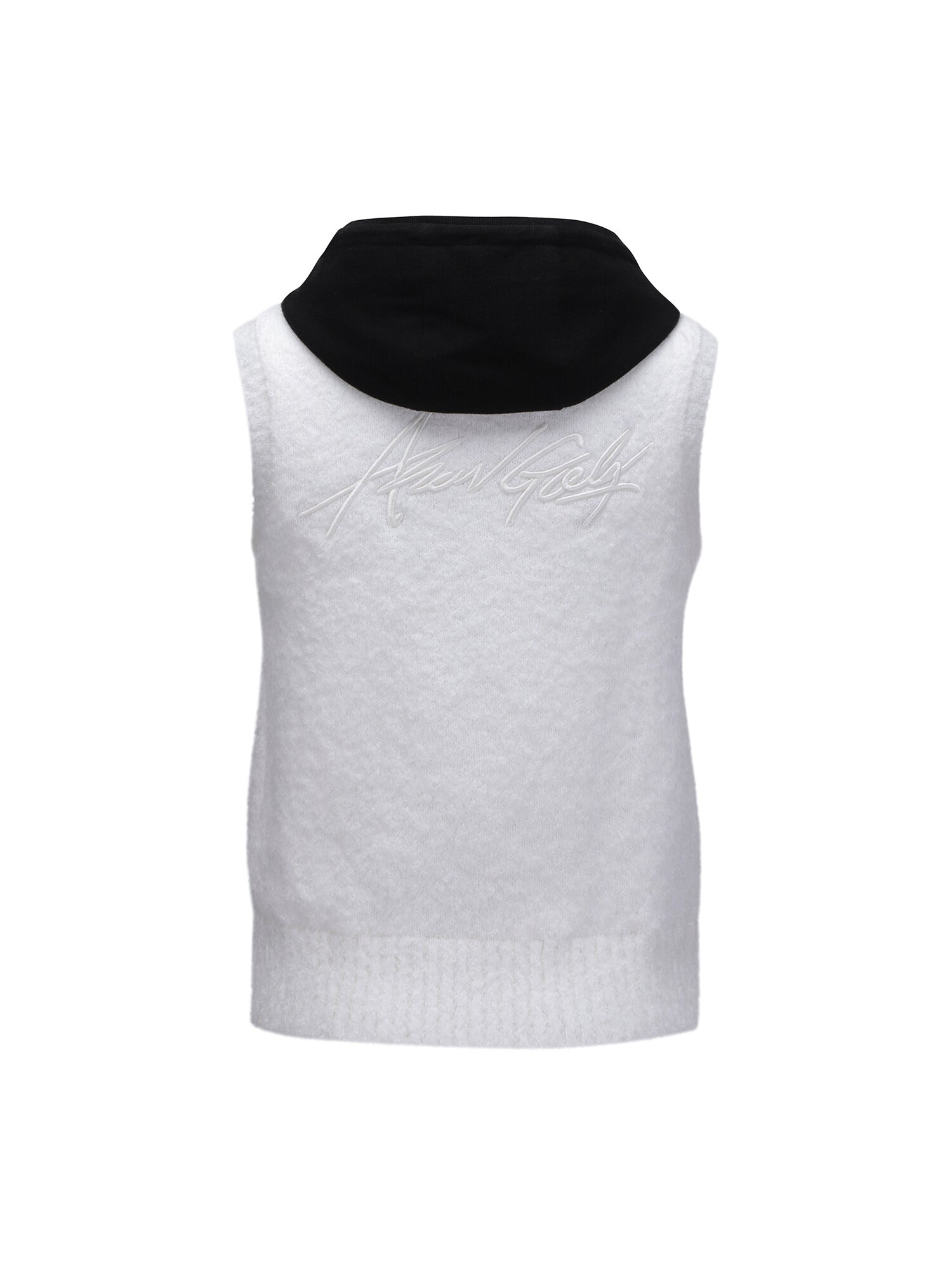WOMEN HOODIE KNIT ZIP-UP VEST