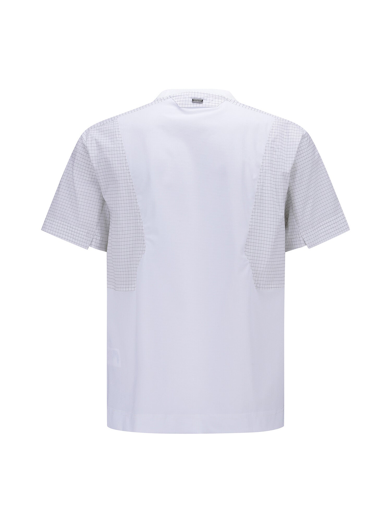 MEN WOOVEN SLEEVE CREW NECK