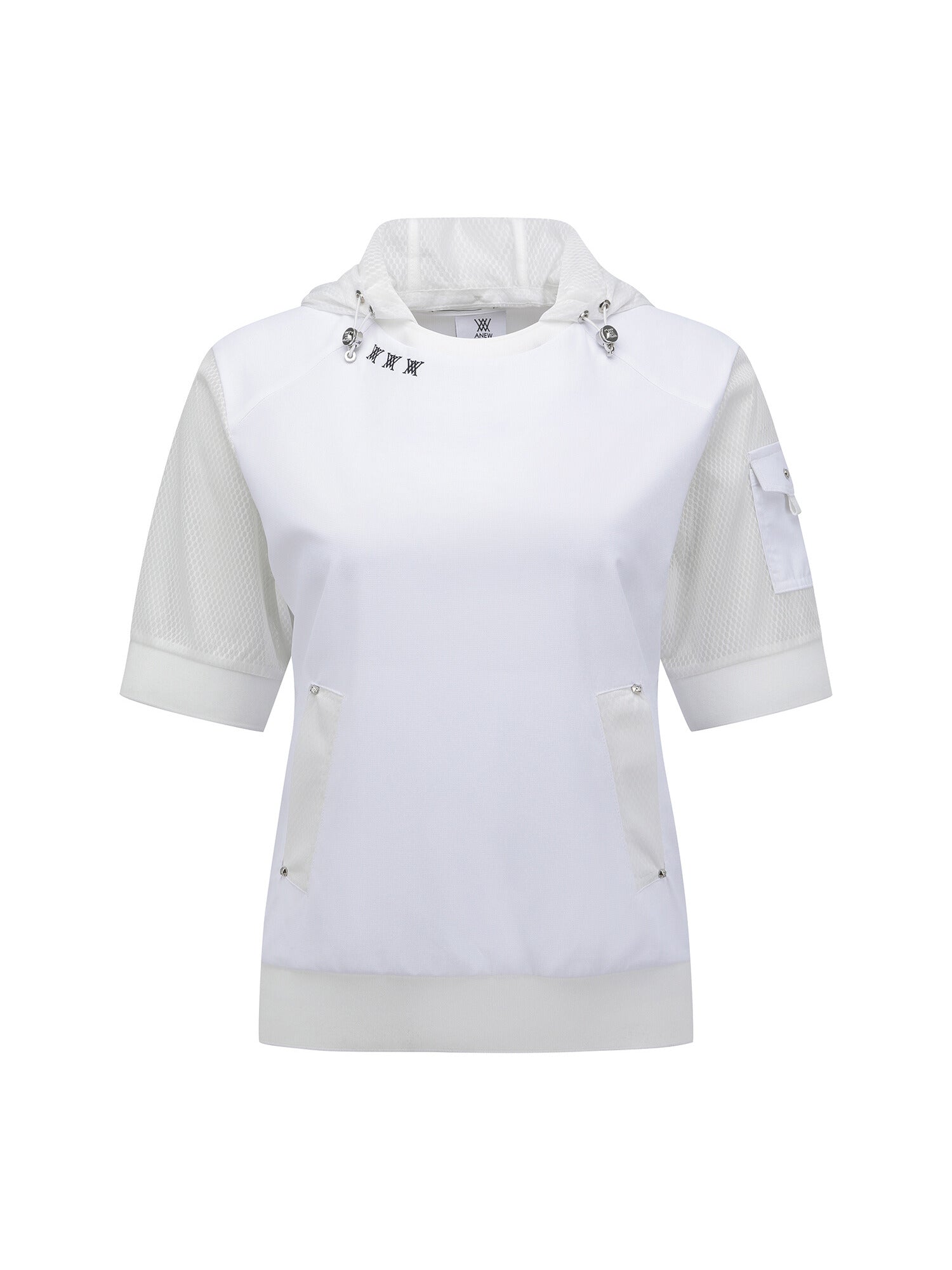 WOMEN SM HOODY POCKET SHORT T-SHIRT